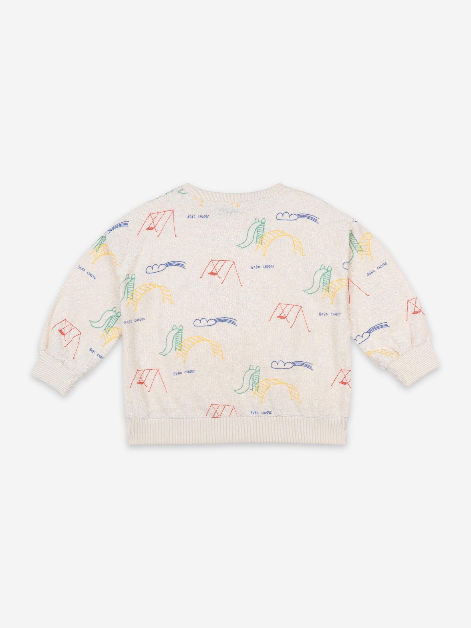 Girls White Playground Cotton Sweatshirt