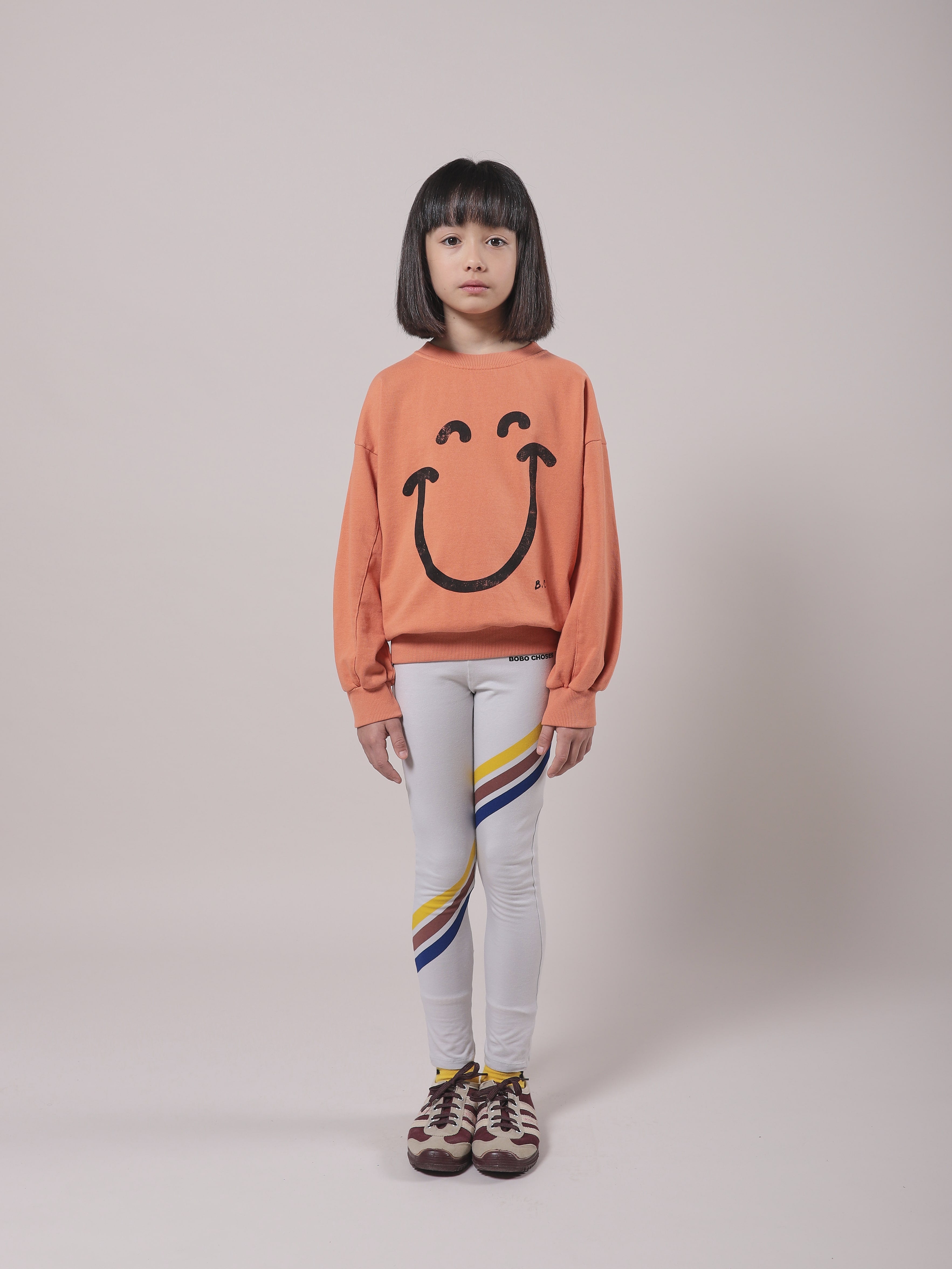 Girls Grey Stripes Cotton Leggings