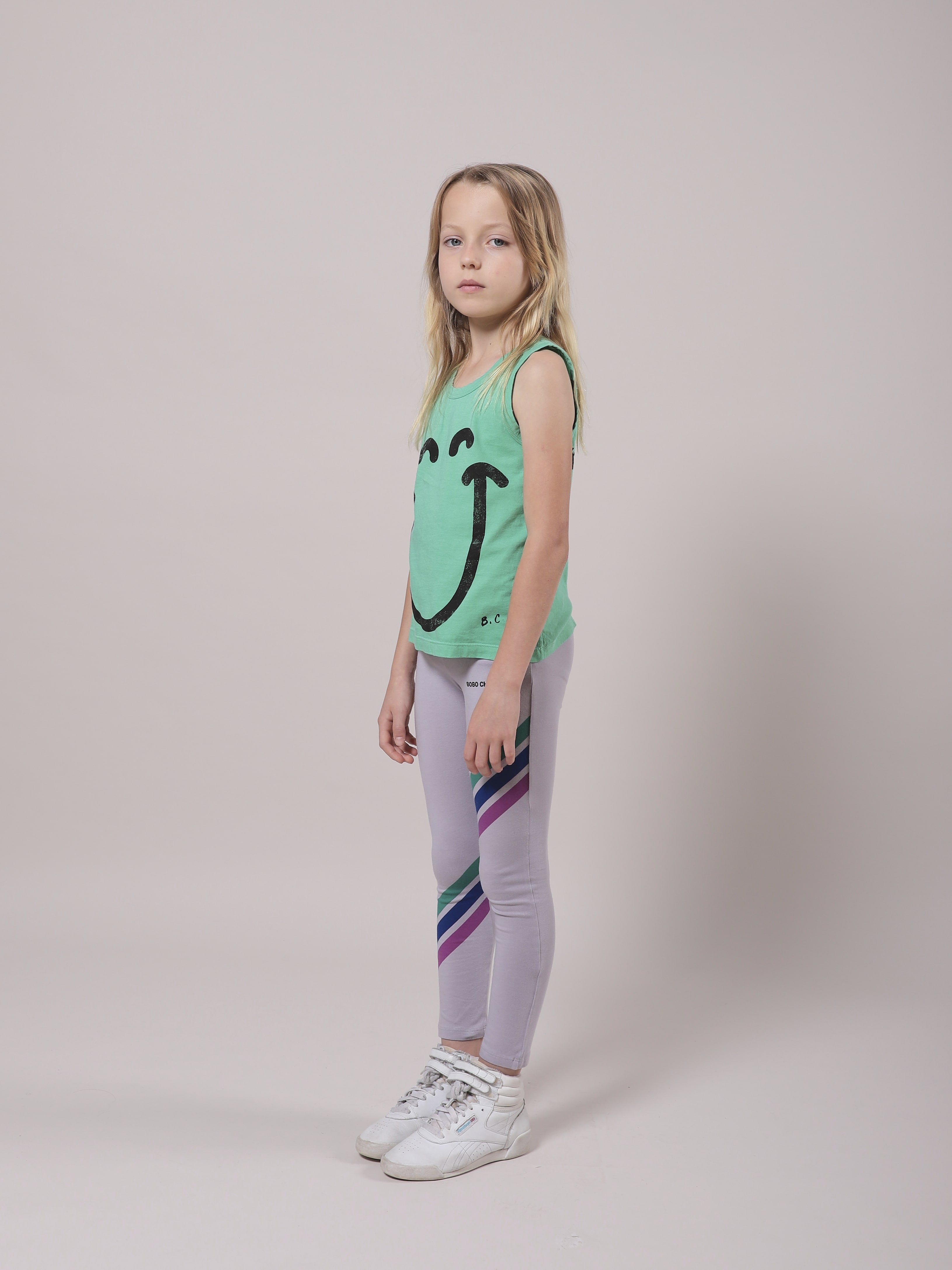 Girls Lavender Stripes Cotton Leggings