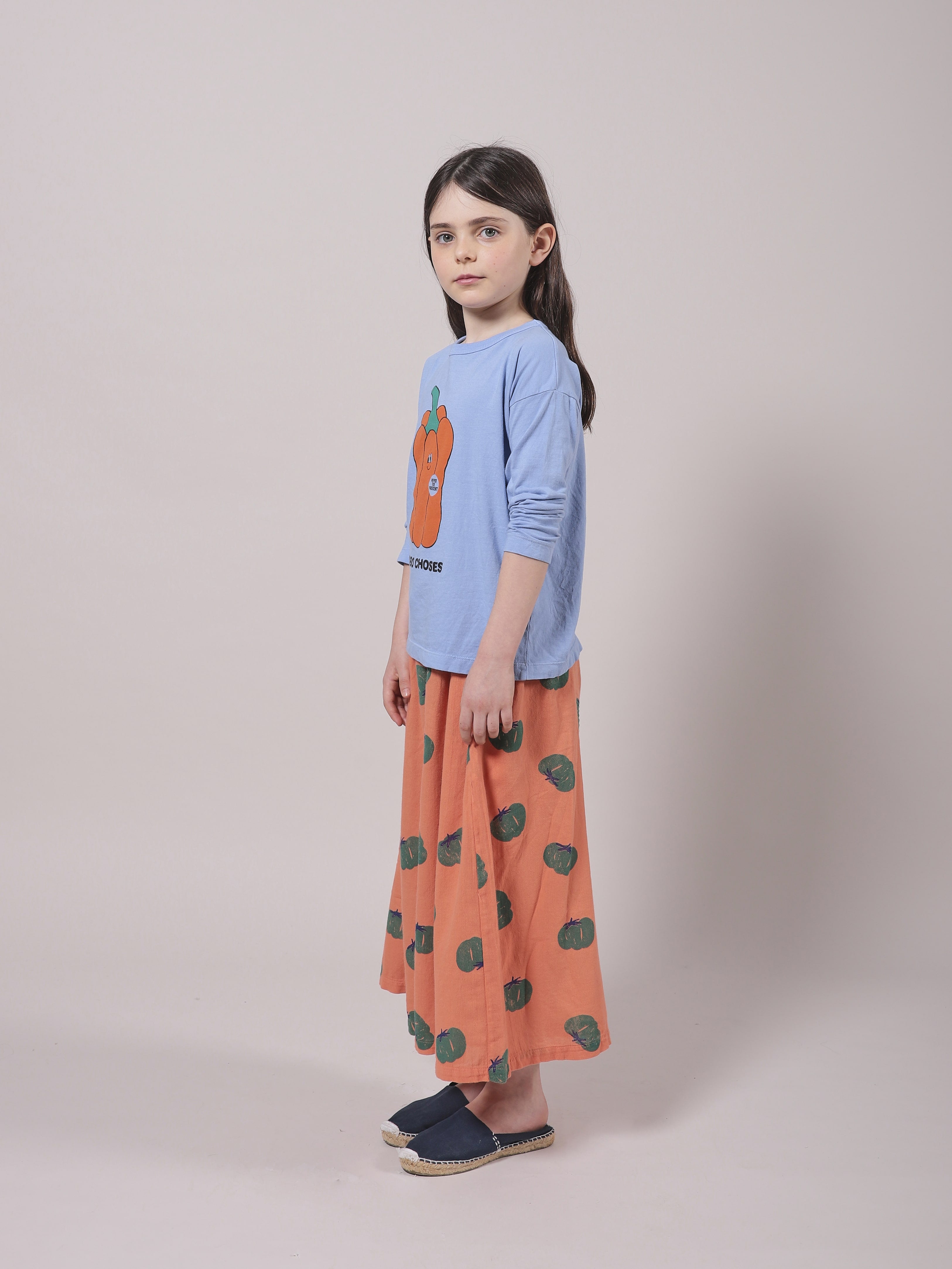 Girls Orange Tomato Cotton Trousers