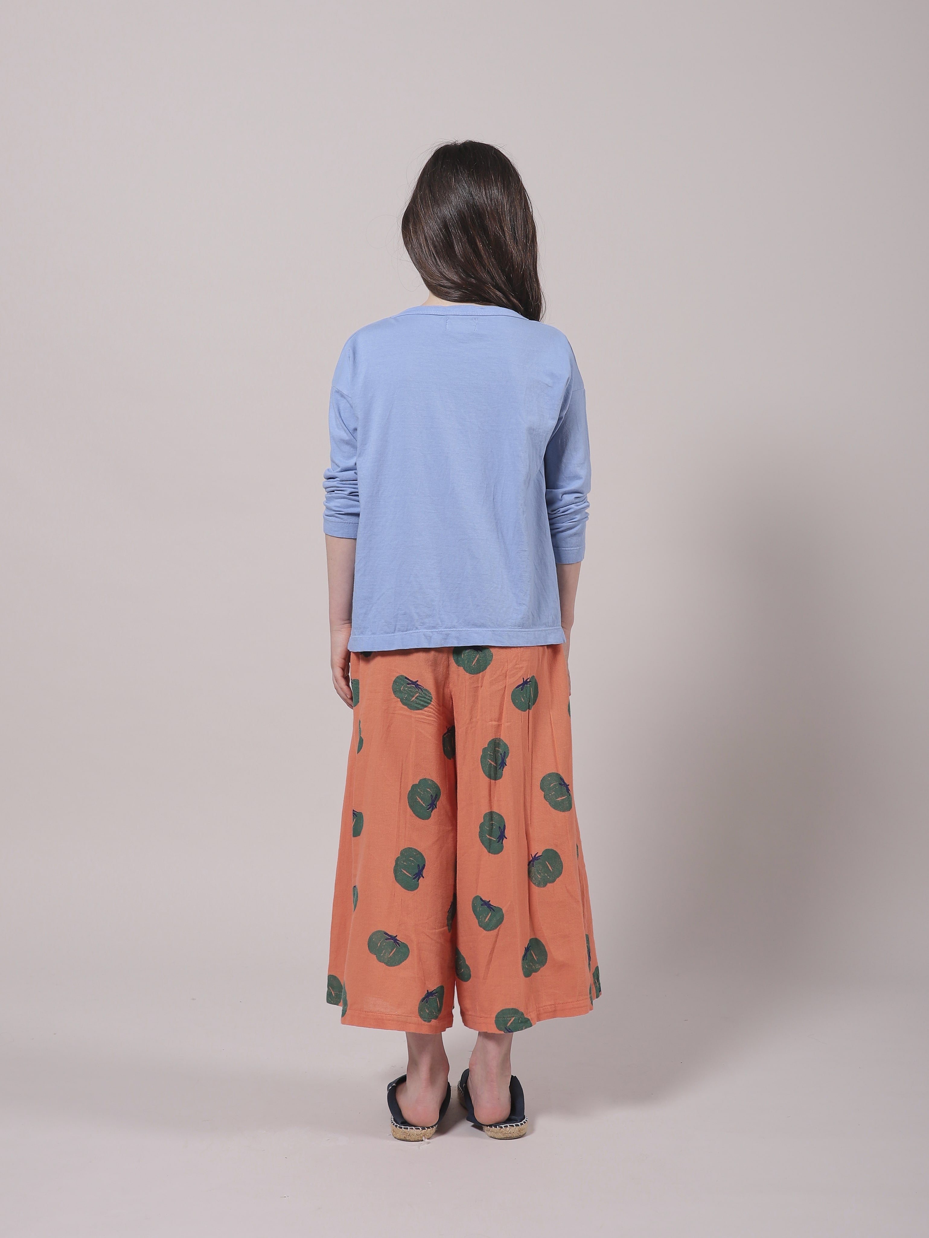 Girls Orange Tomato Cotton Trousers