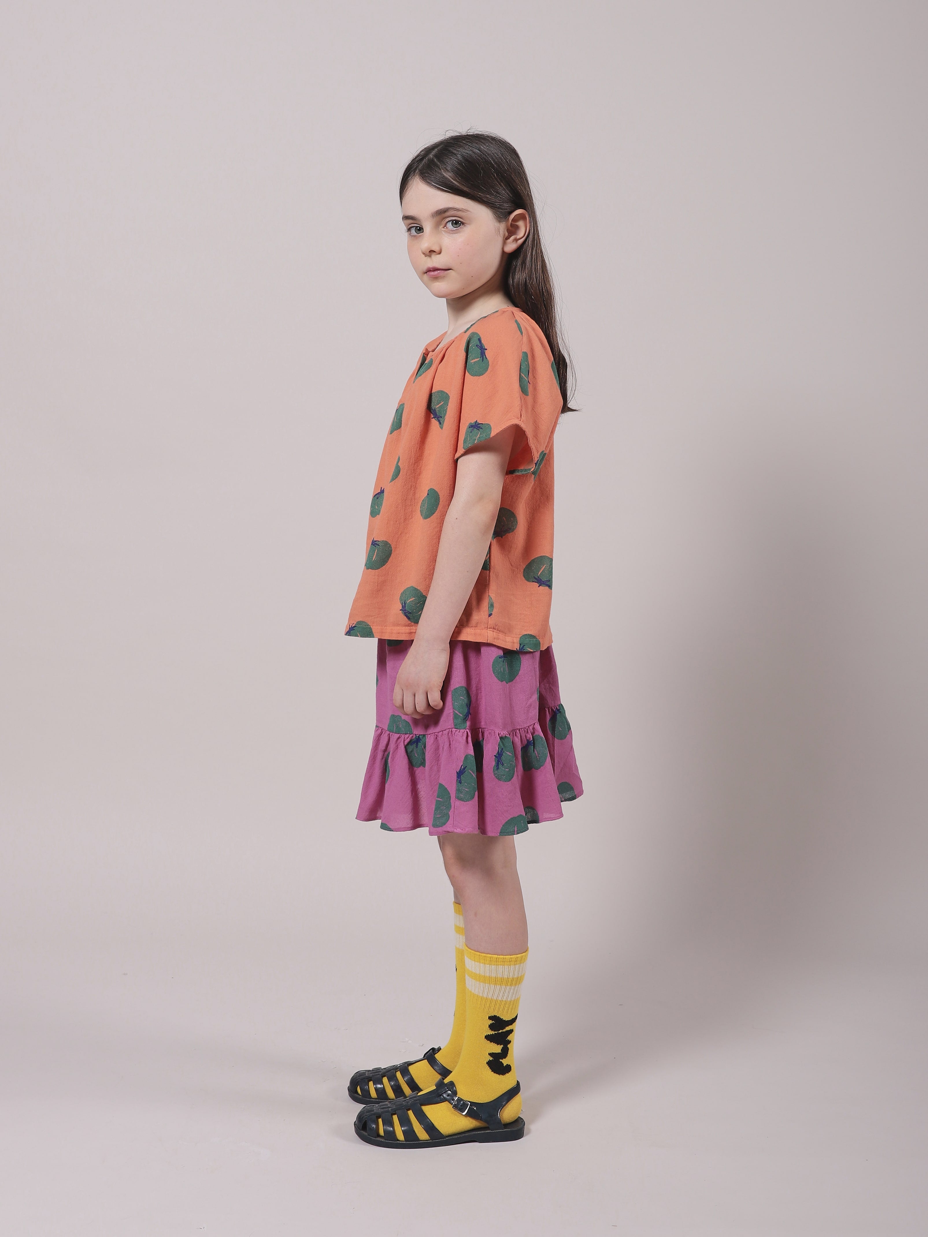 Girls Orange Tomato Cotton Top