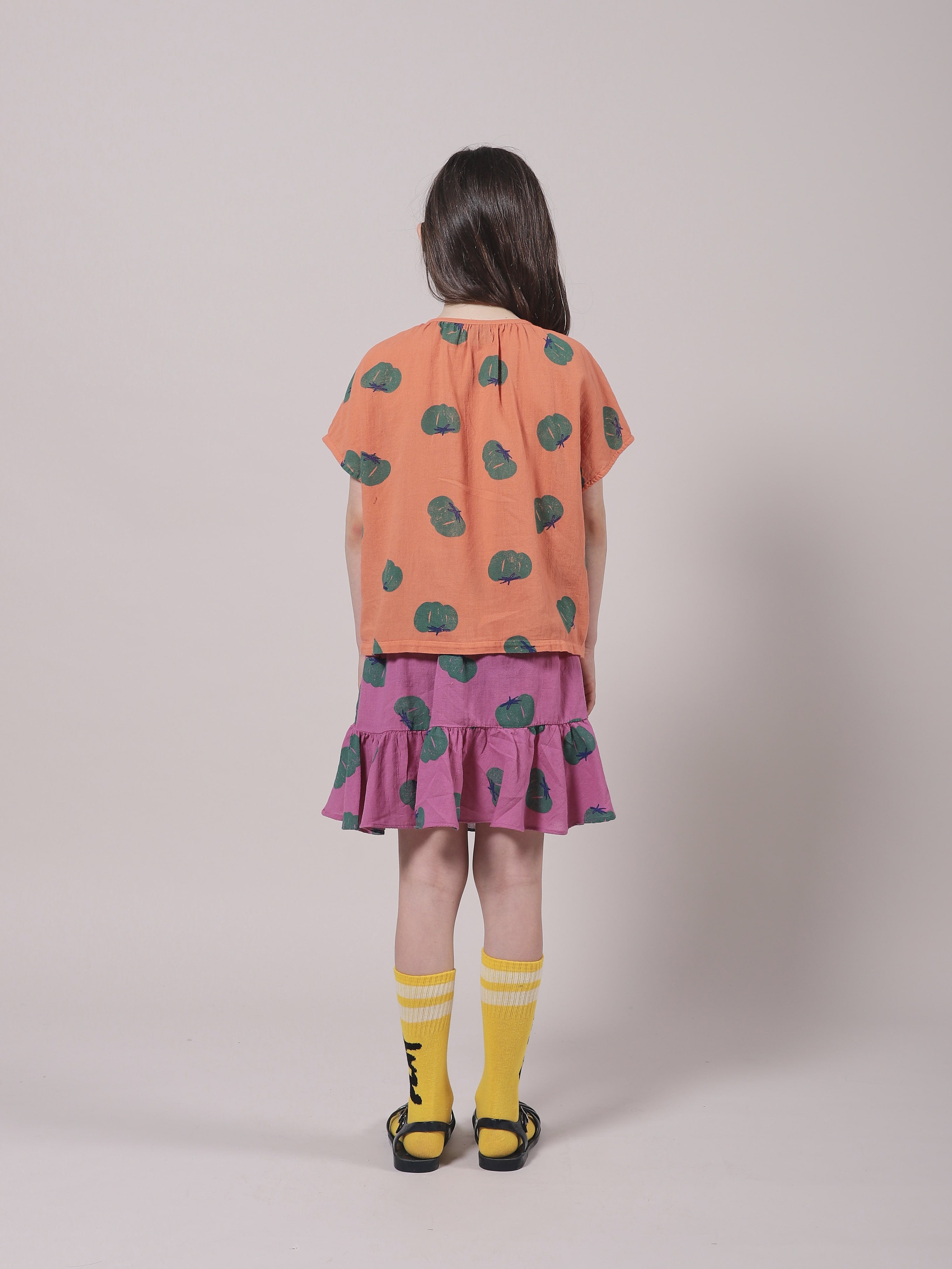 Girls Orange Tomato Cotton Top