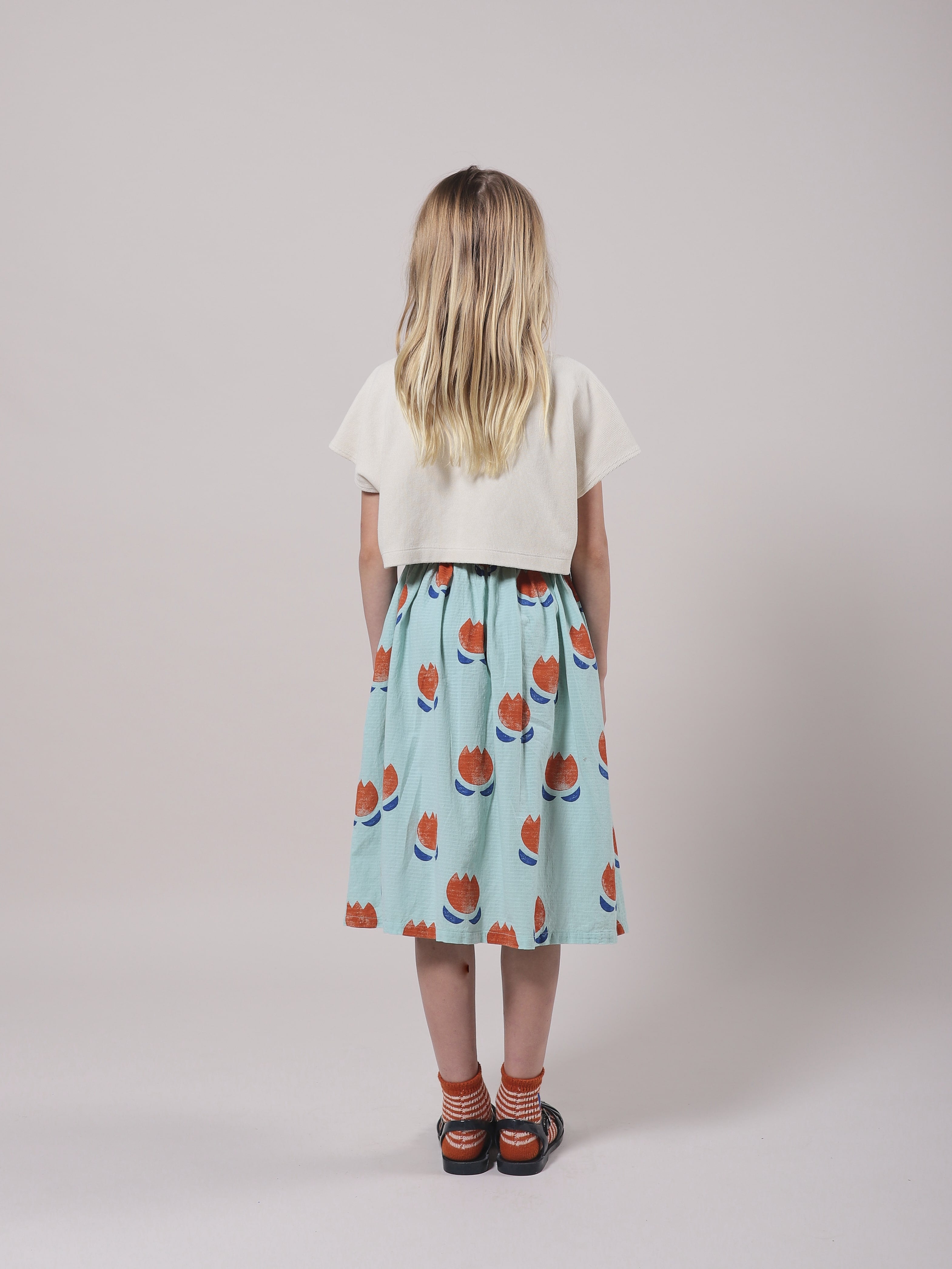 Girls Mint Printing Cotton Skirt