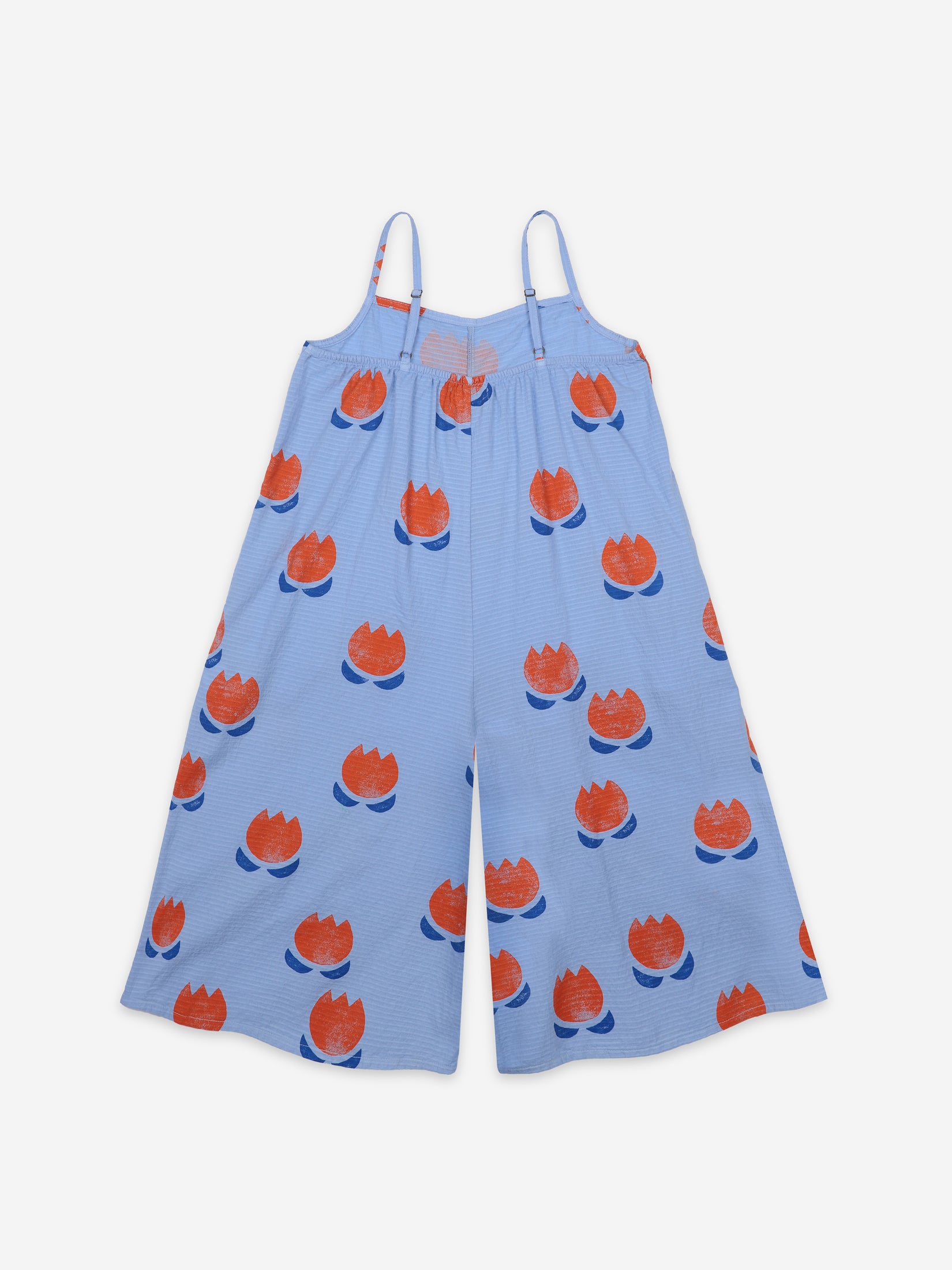 Girls Blue Printing Cotton Jumpsuit