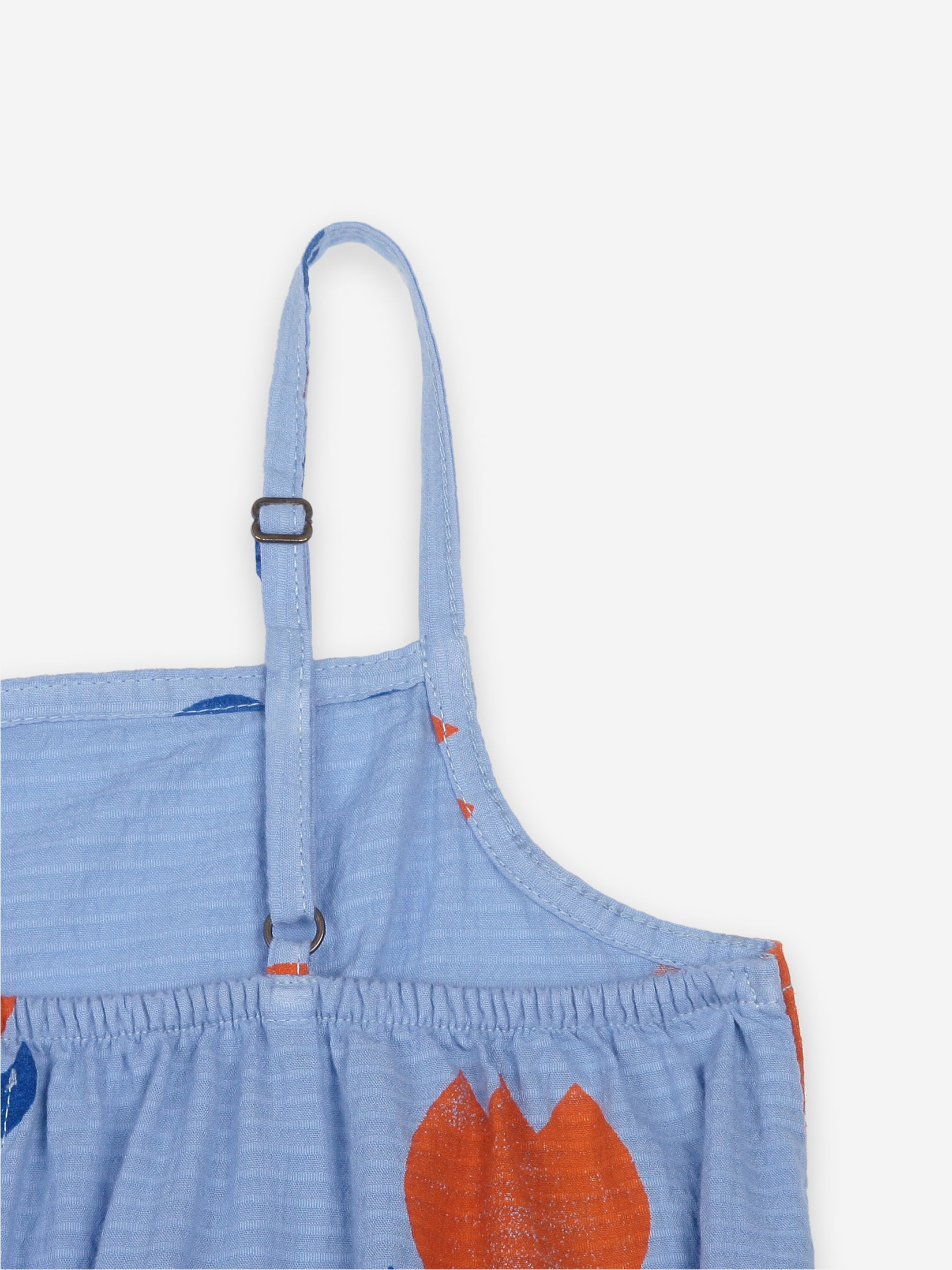 Girls Blue Printing Cotton Jumpsuit