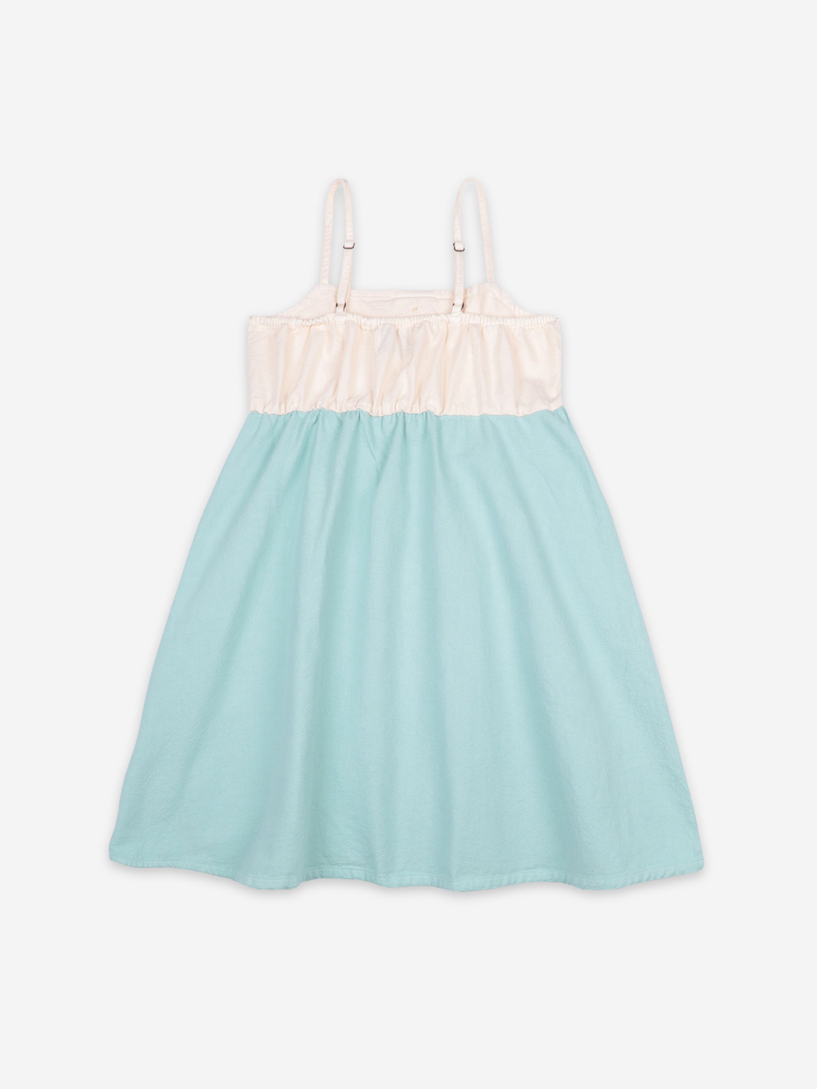 Girls Green Buttons Cotton Dress