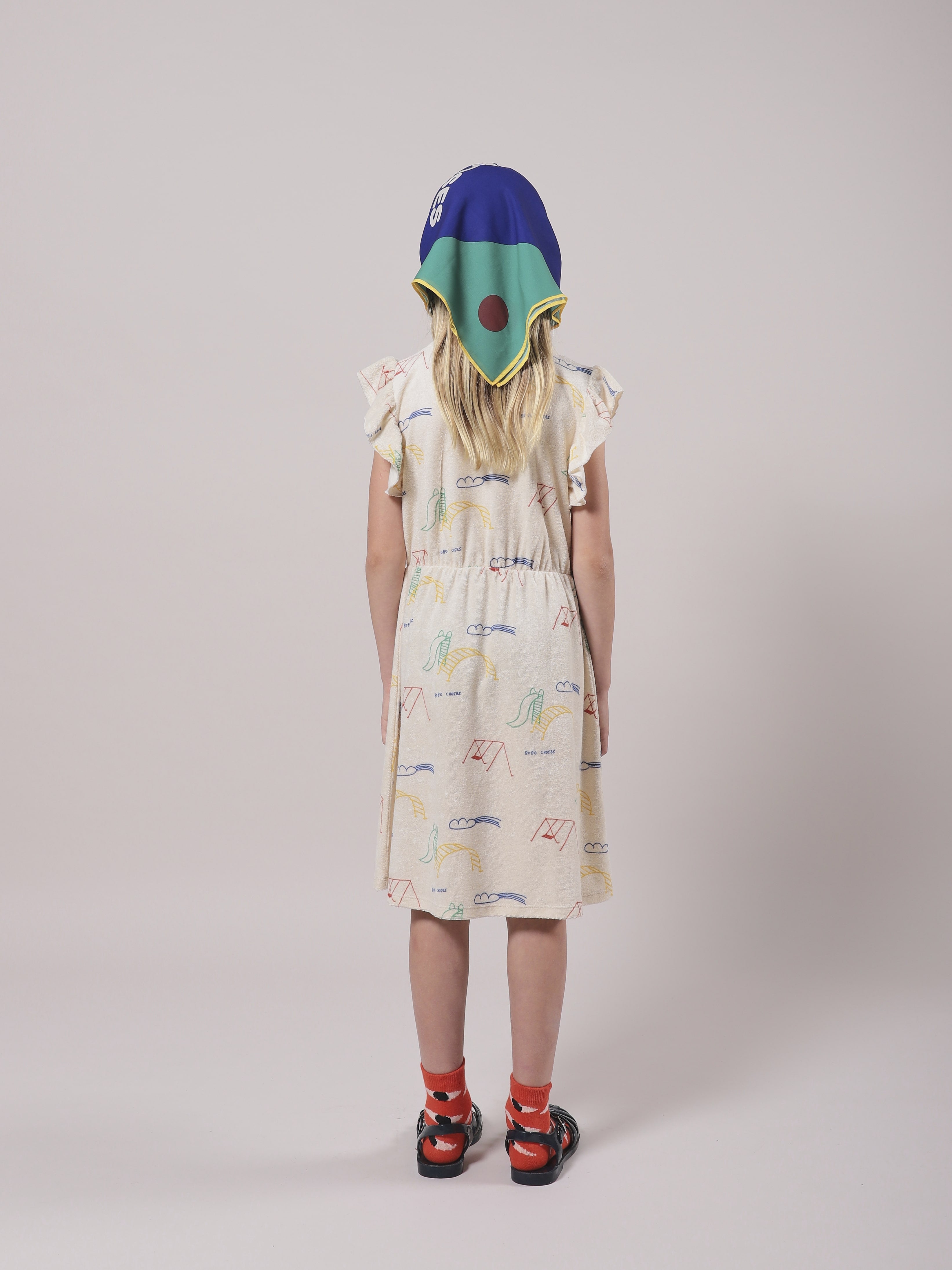 Girls White Playground Cotton Dress
