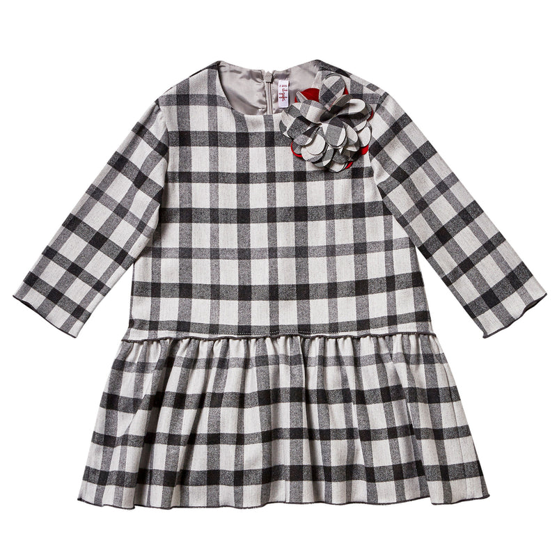 Girls Black & White Check Dress - CÉMAROSE | Children's Fashion Store