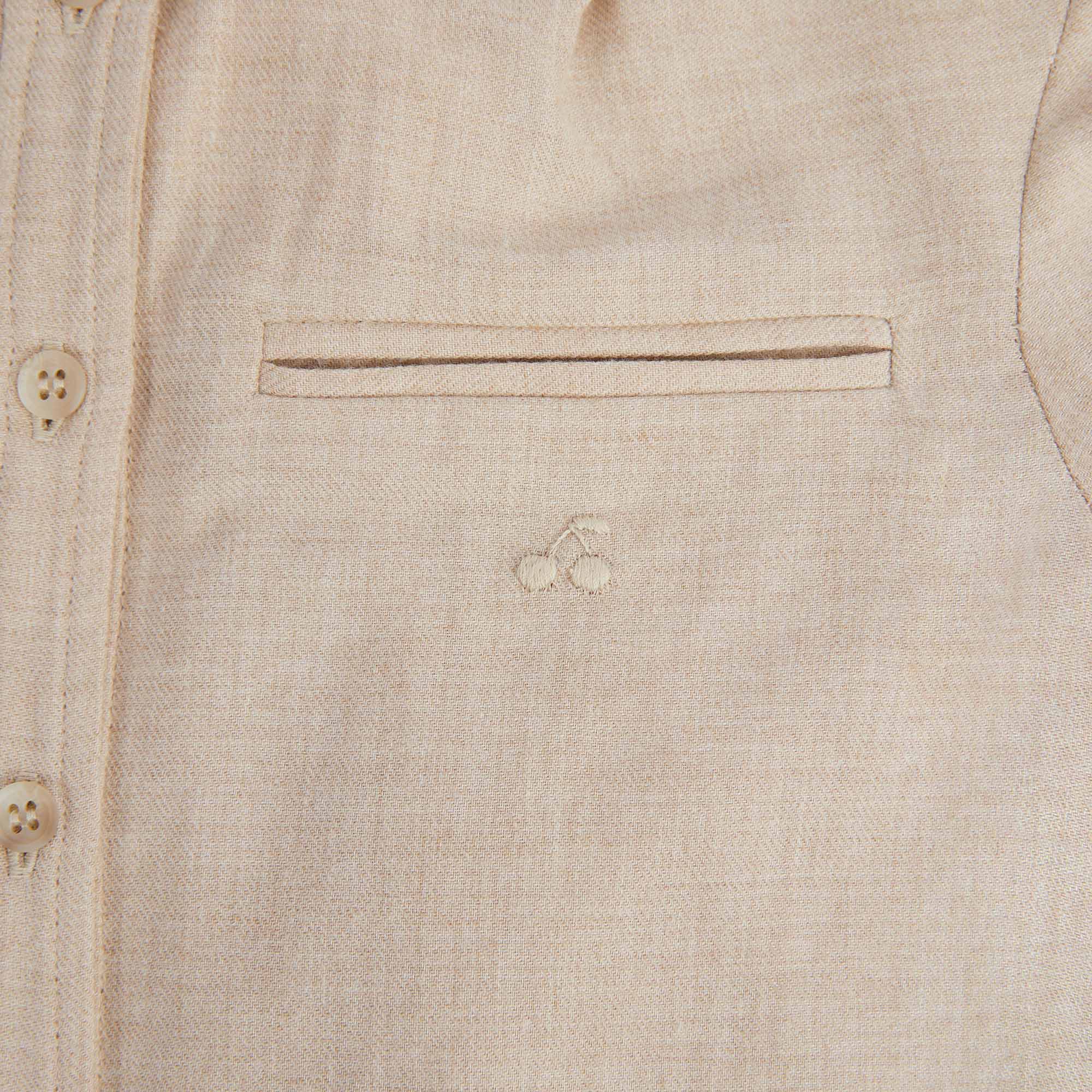 Girls Beige Logo Cotton Dress