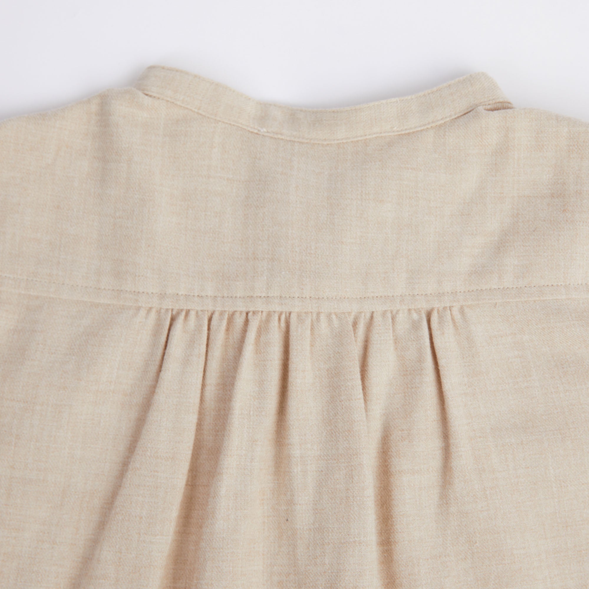 Girls Beige Logo Cotton Dress
