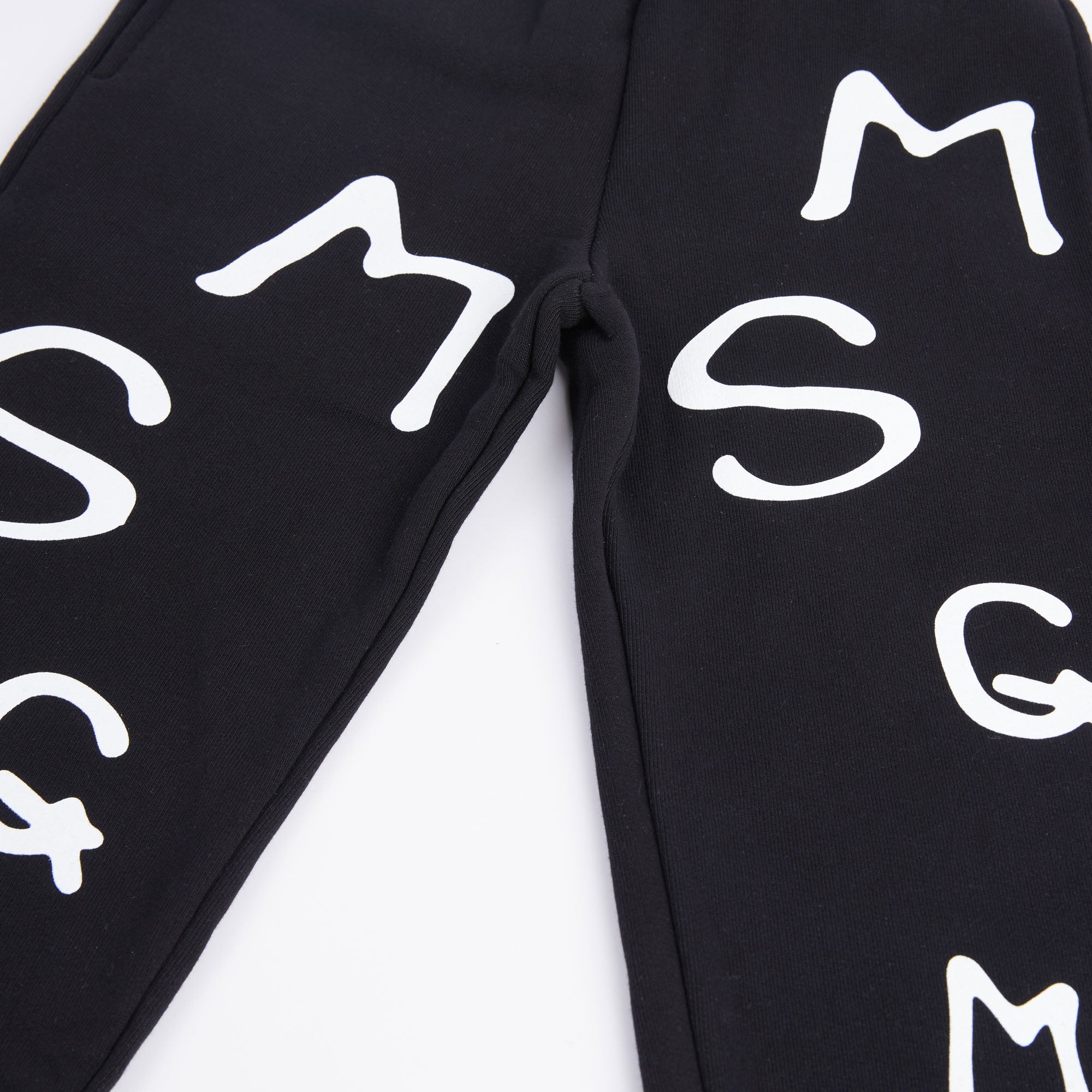 Boys & Girls Black Logo Cotton Trousers