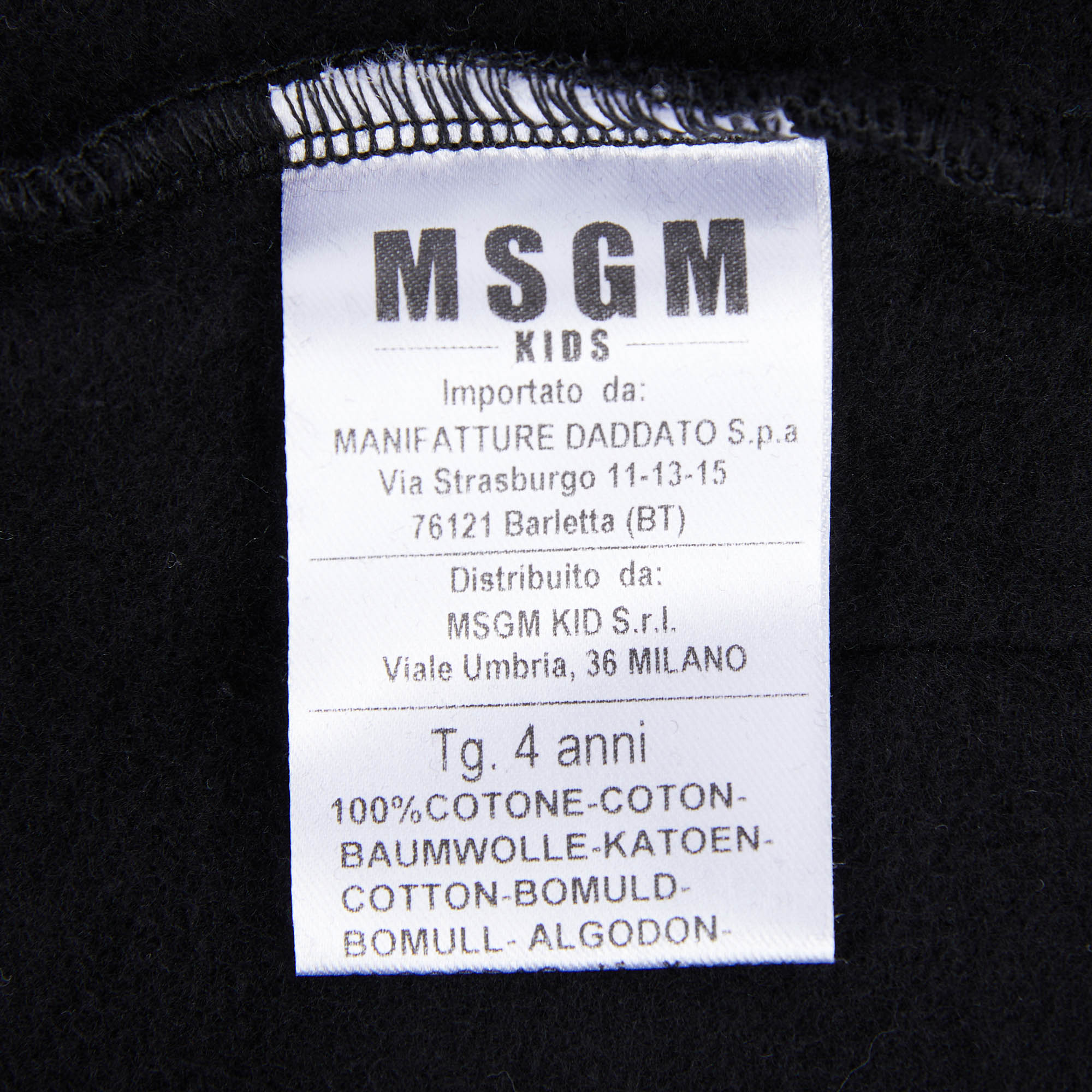 Boys & Girls Black Logo Cotton Trousers