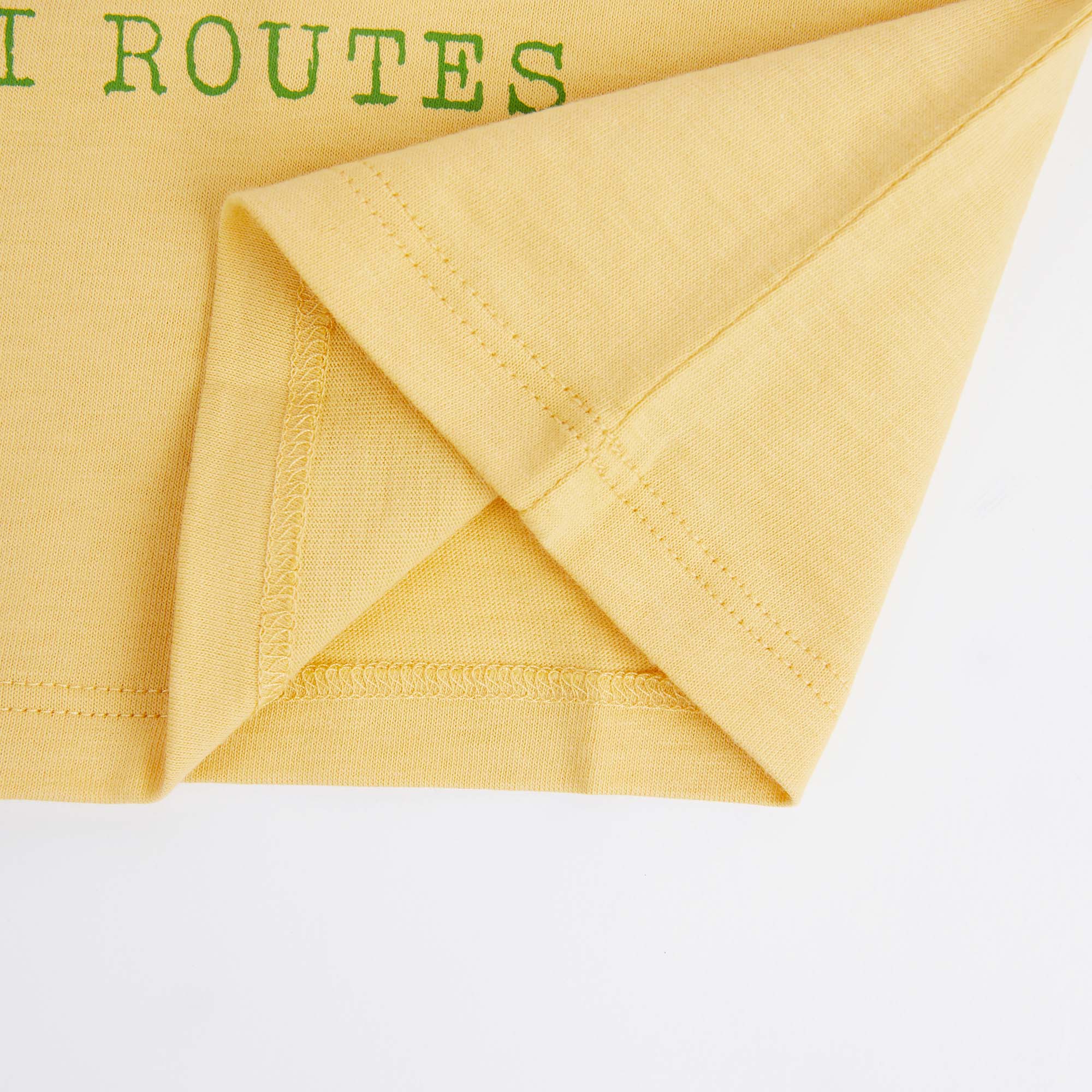 Boys & Girls Yellow Logo Cotton T-Shirt