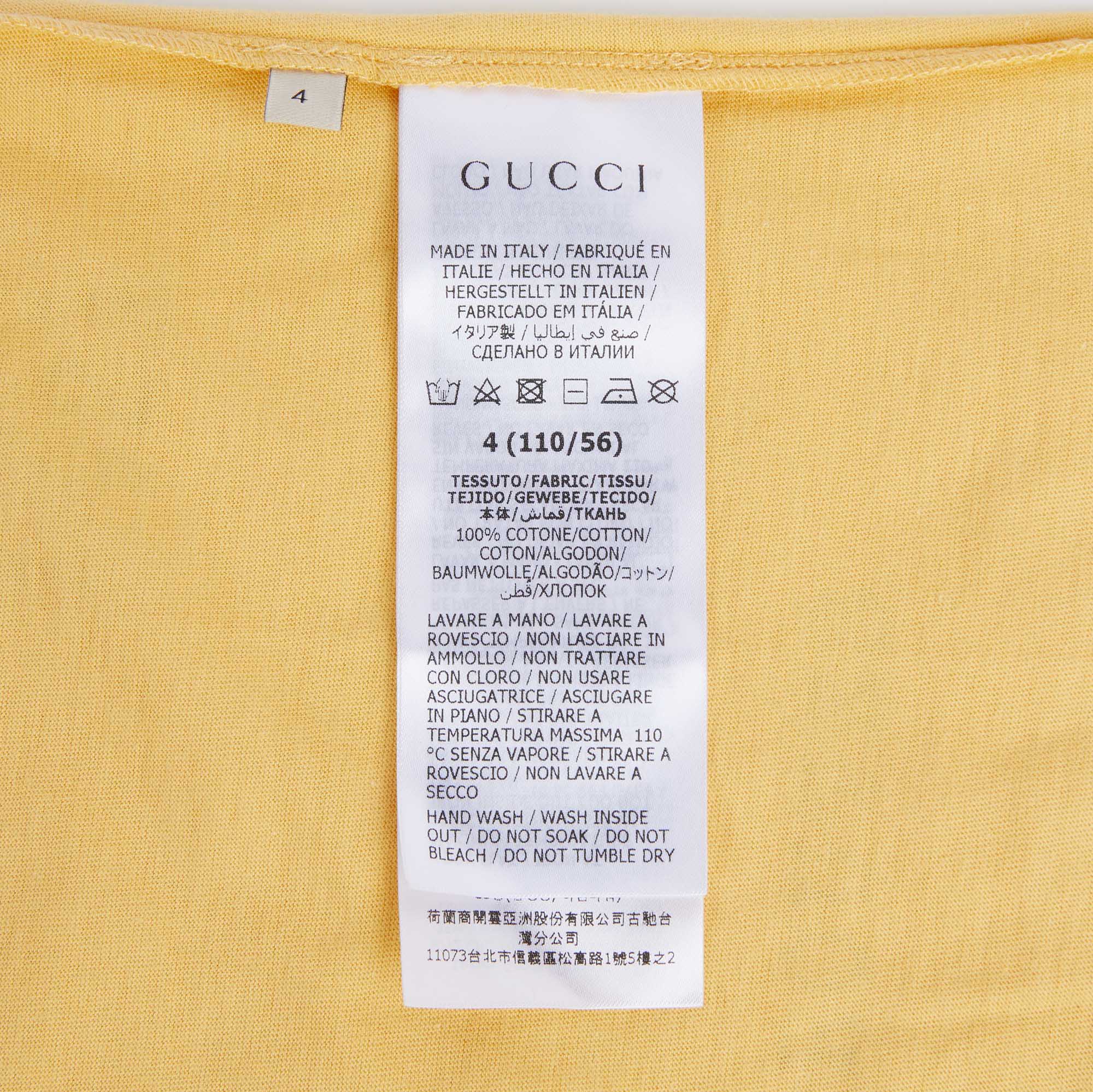 Boys & Girls Yellow Logo Cotton T-Shirt