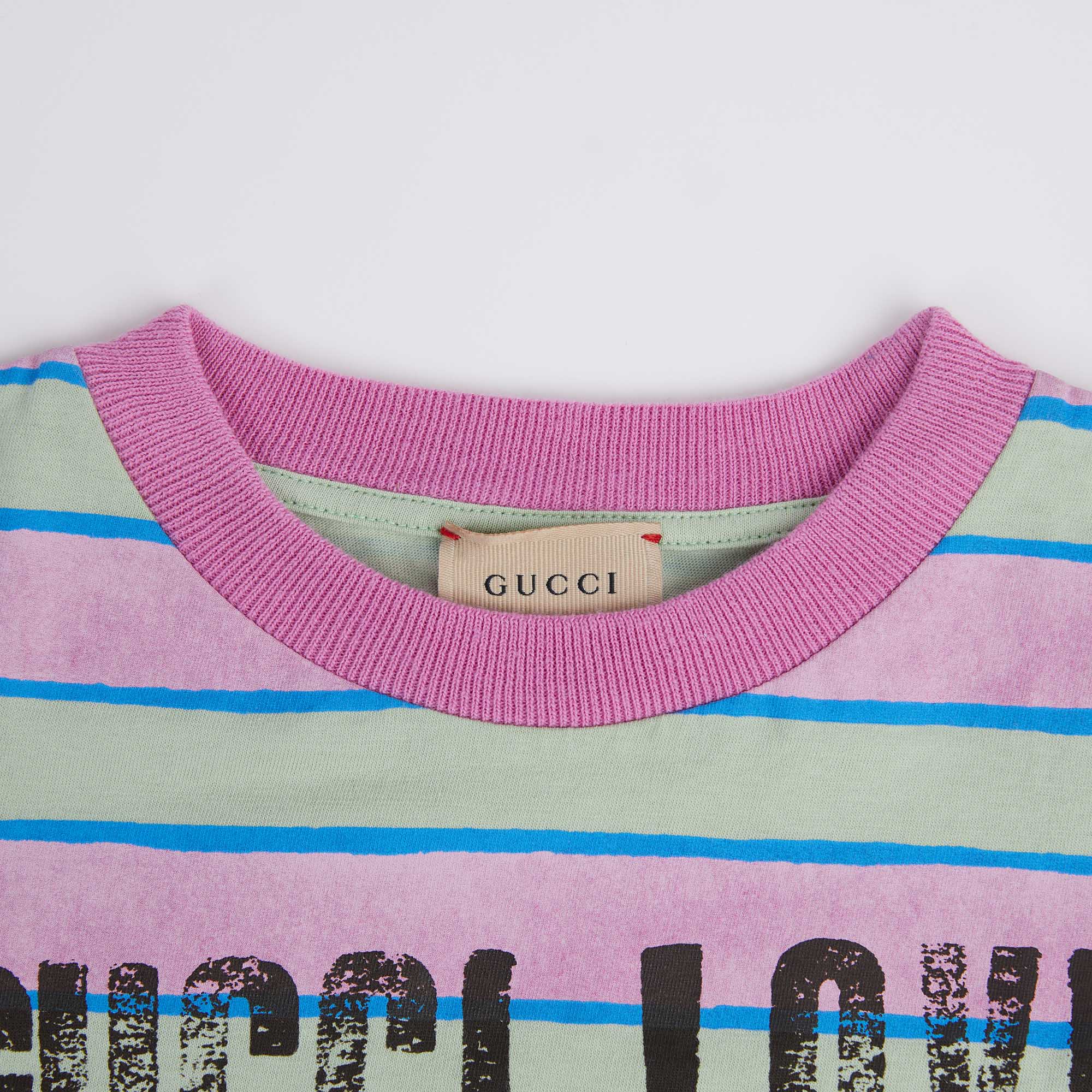 Boys & Girls Green Stripes Cotton T-Shirt