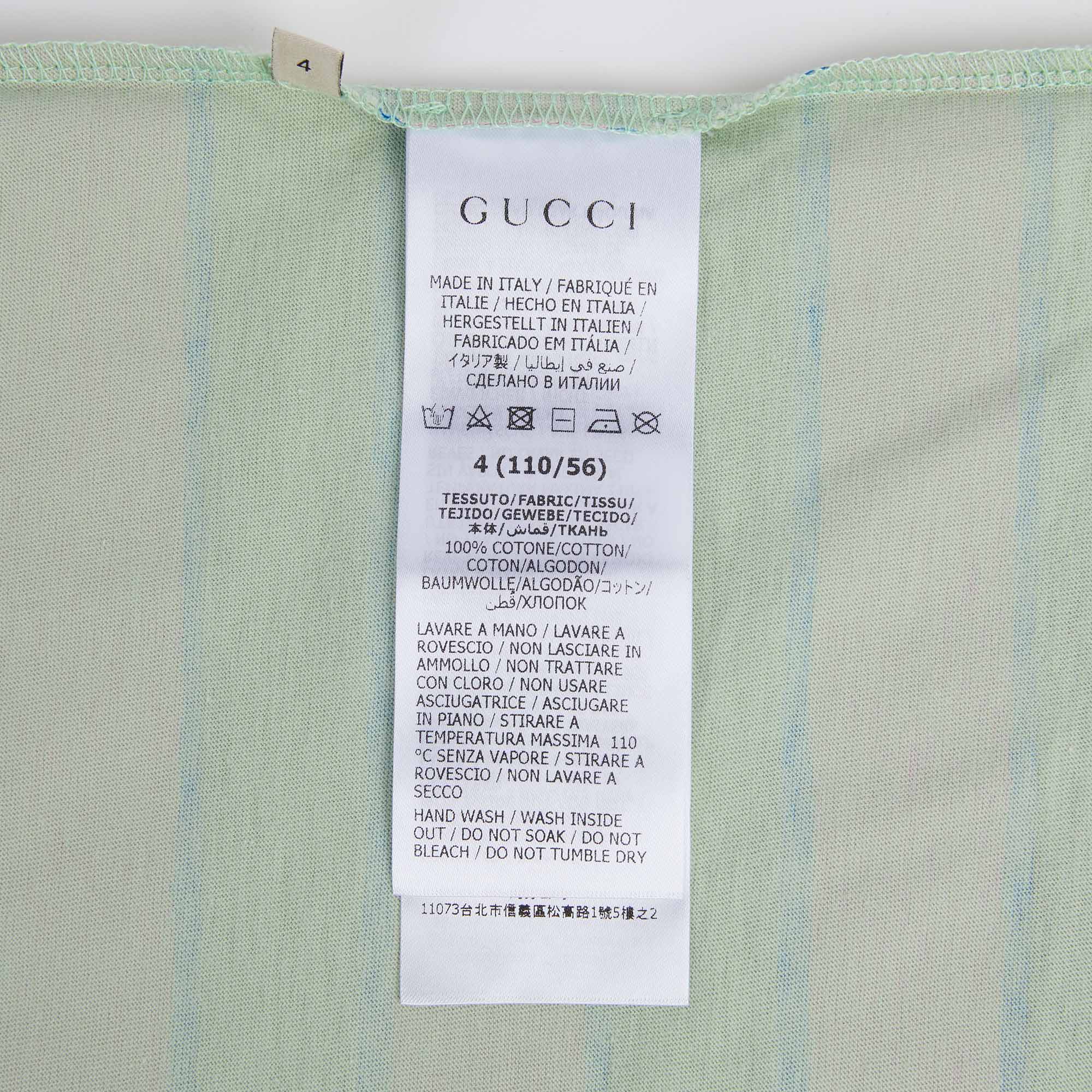 Boys & Girls Green Stripes Cotton T-Shirt