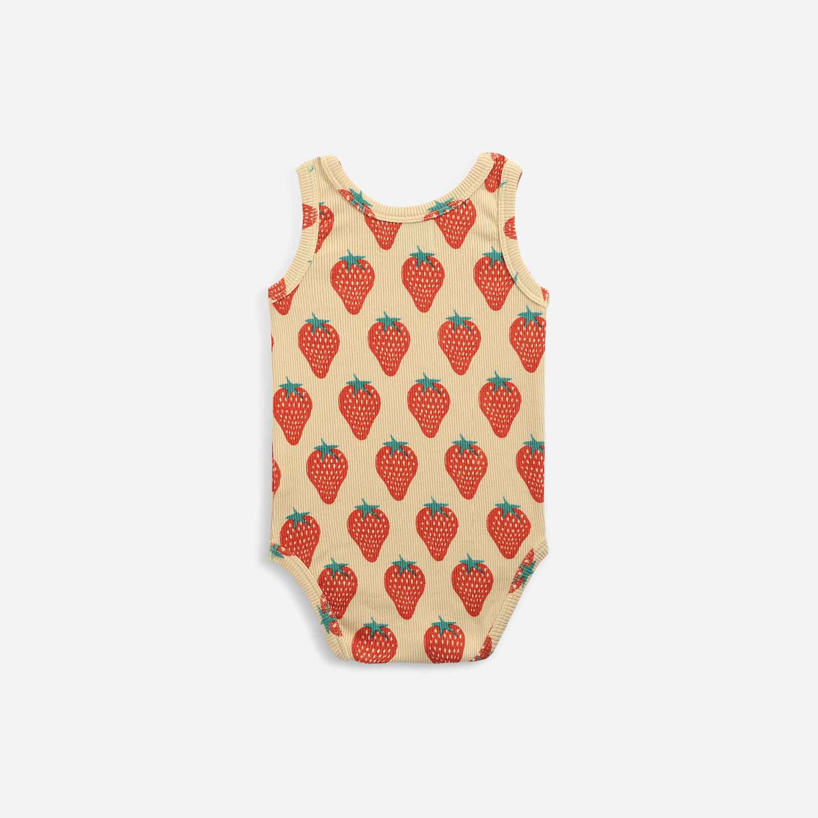 Baby Girls Yellow Strawberry Cotton Babysuit