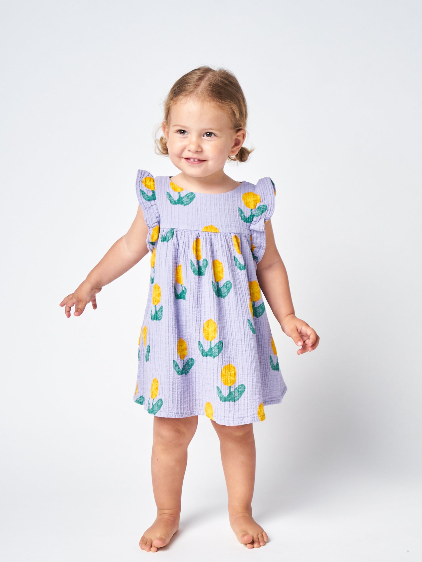 Baby Girls Lavender Flower Cotton Dress
