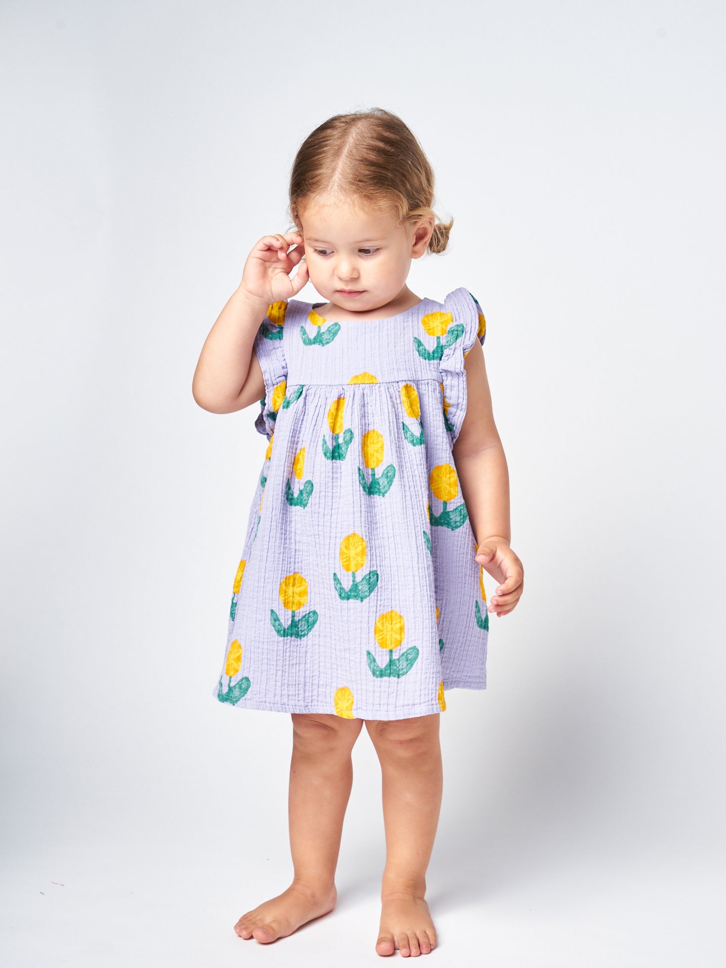 Baby Girls Lavender Flower Cotton Dress