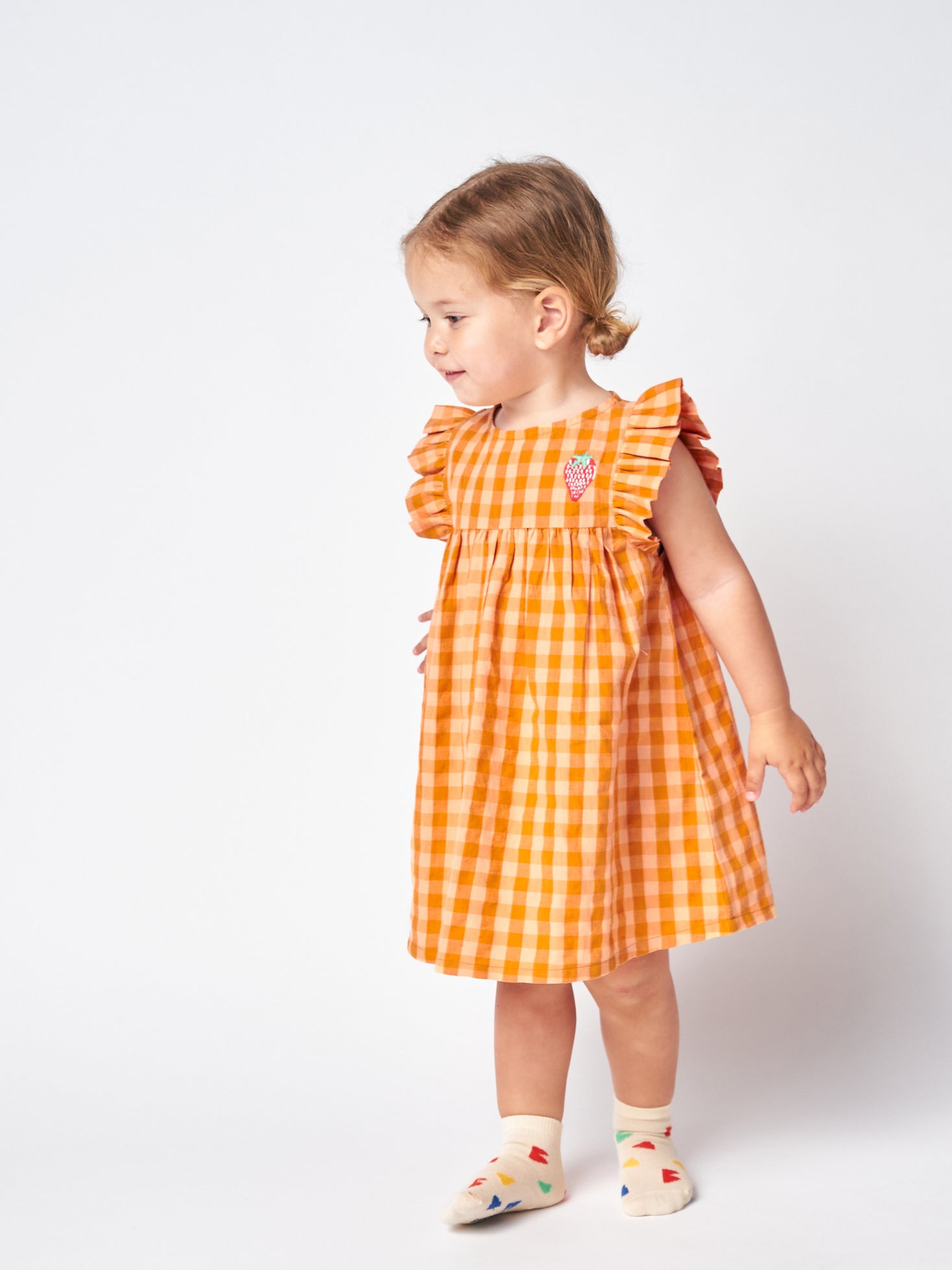 Baby Girls Yellow Check Cotton Dress