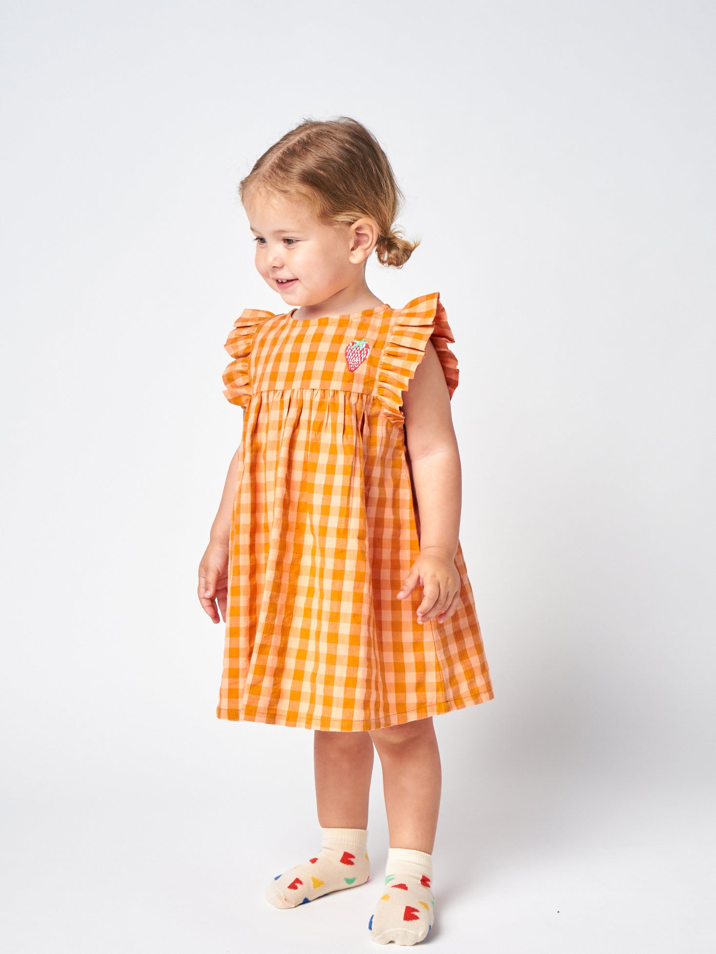 Baby Girls Yellow Check Cotton Dress