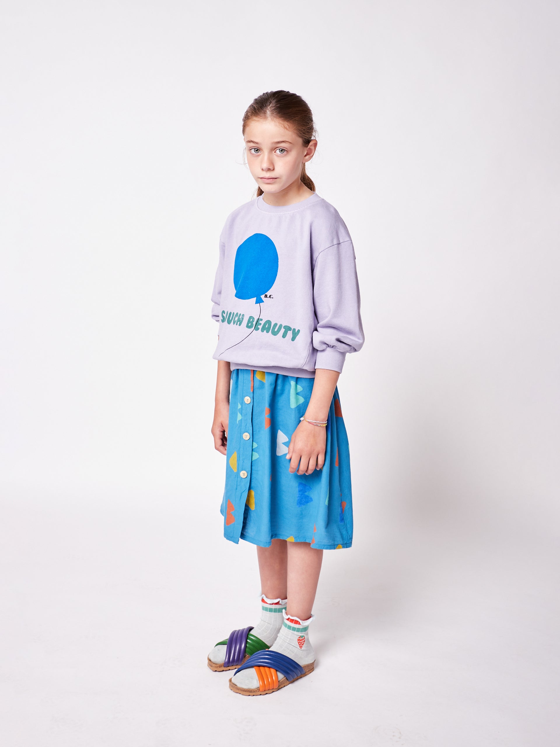 Boys & Girls Lavender Balloon Cotton Sweatshirt