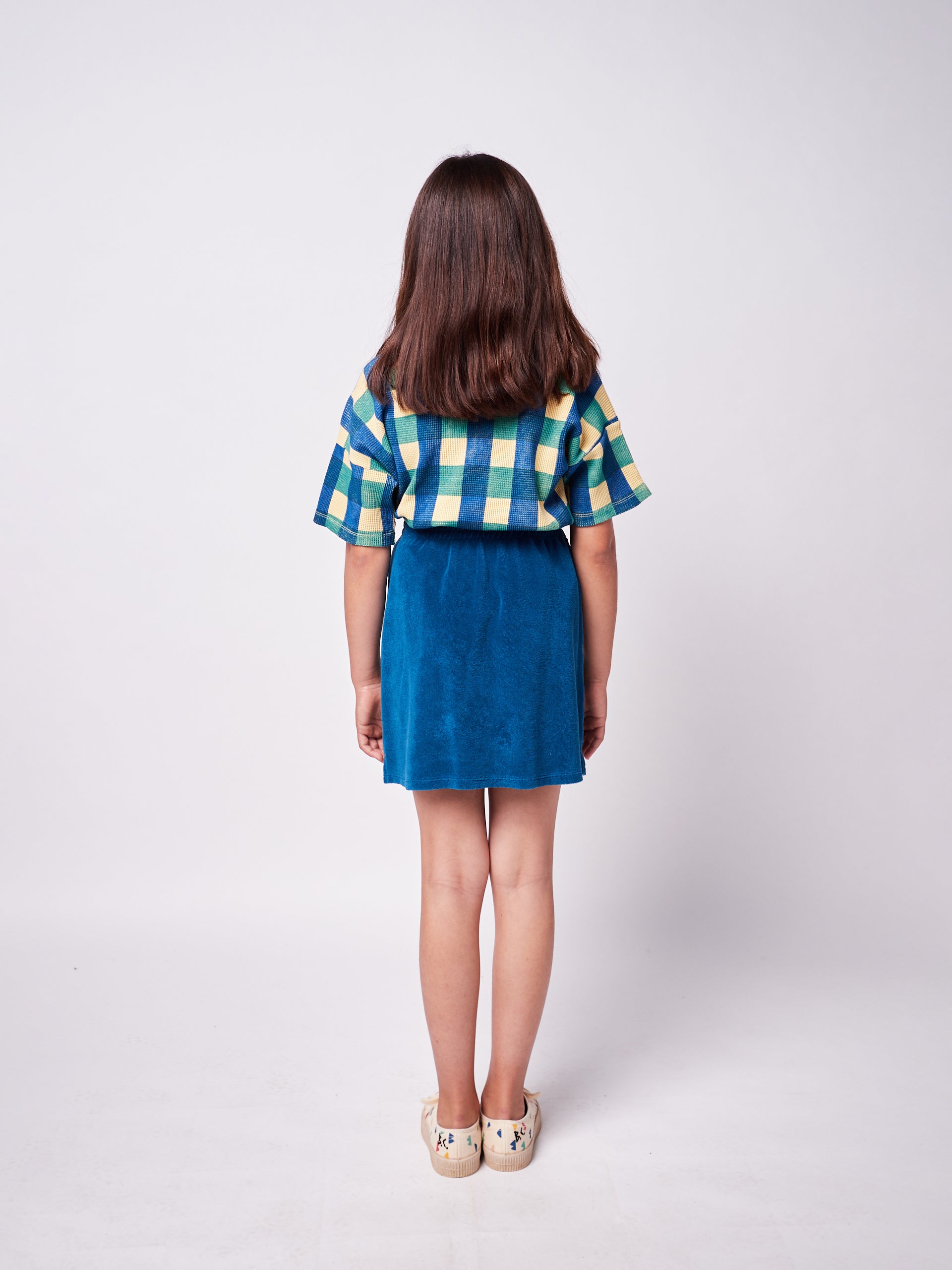 Girls Blue Flower Cotton Skirt