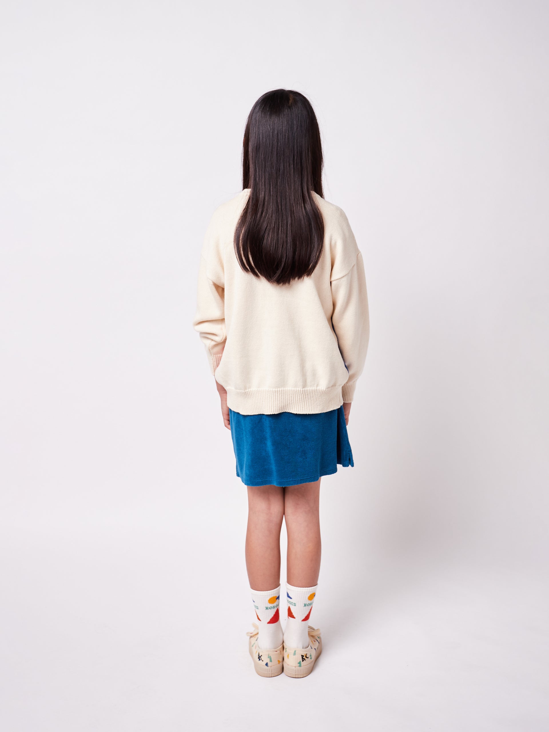 Girls Blue Flower Cotton Skirt