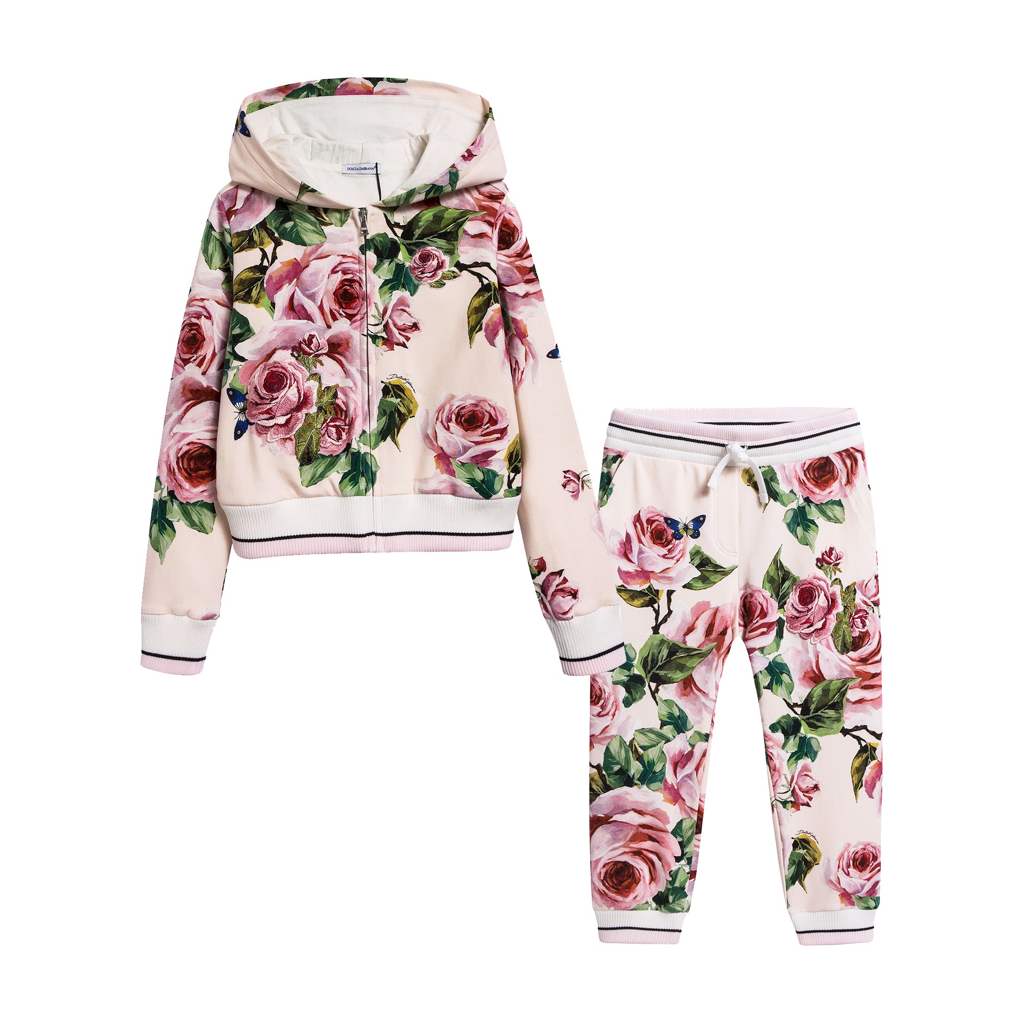 Girls Beige Rose Cotton Set