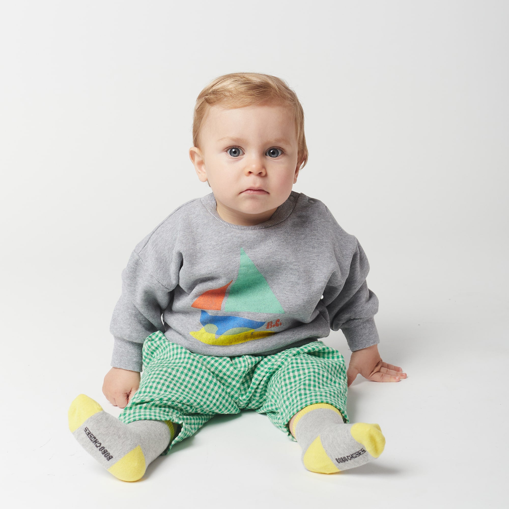 Baby Boys Light Grey Cotton Sweatshirt