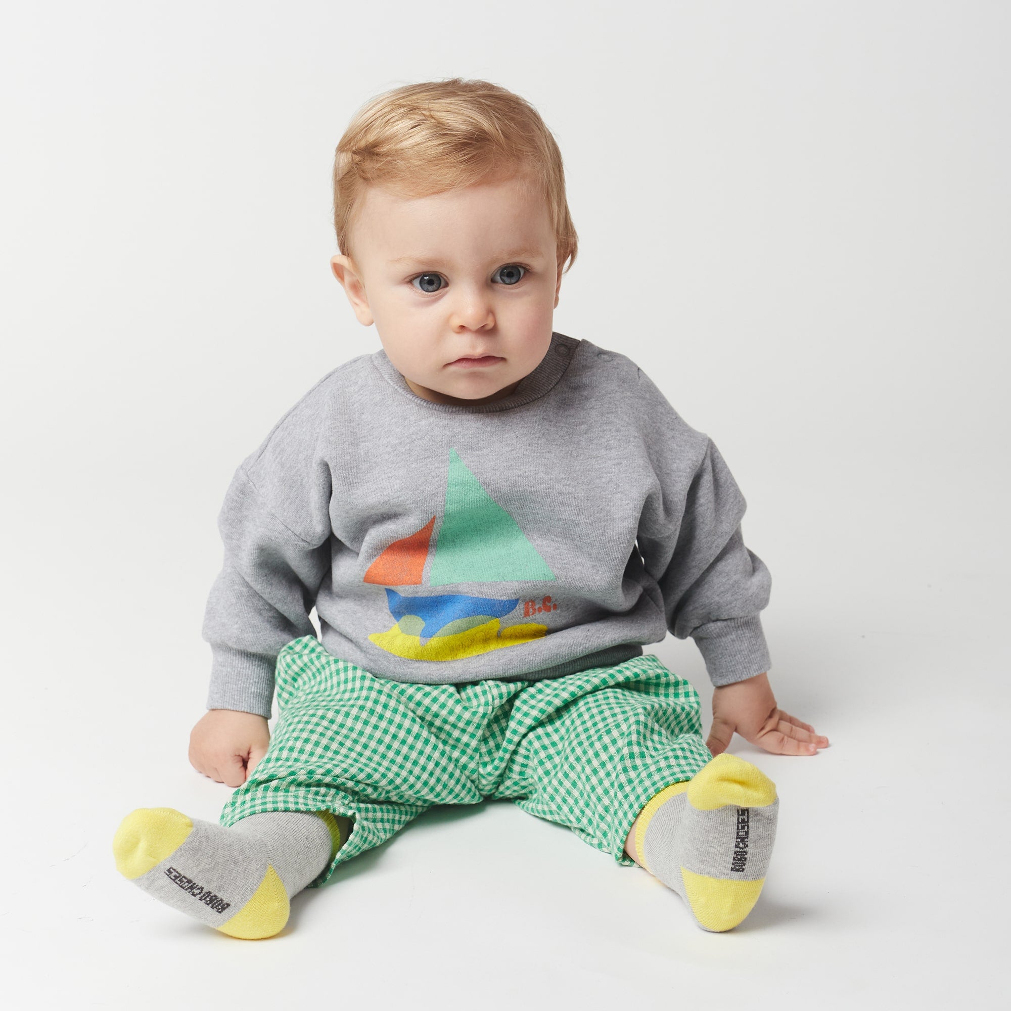 Baby Boys Light Grey Cotton Sweatshirt