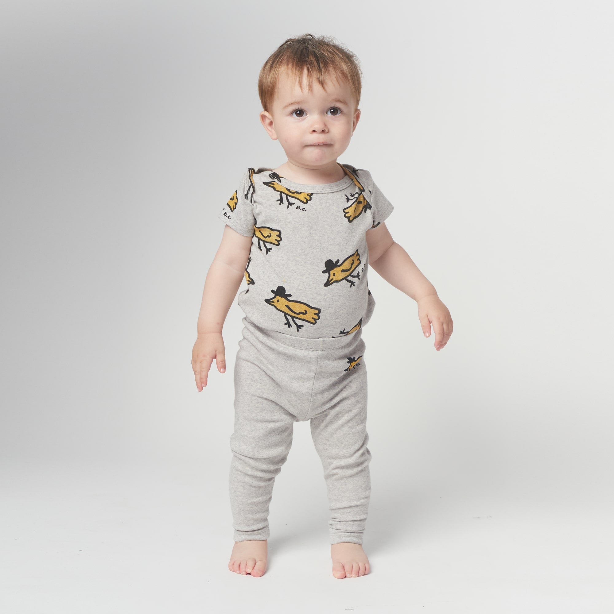 Baby Girls Light Grey Cotton Leggings