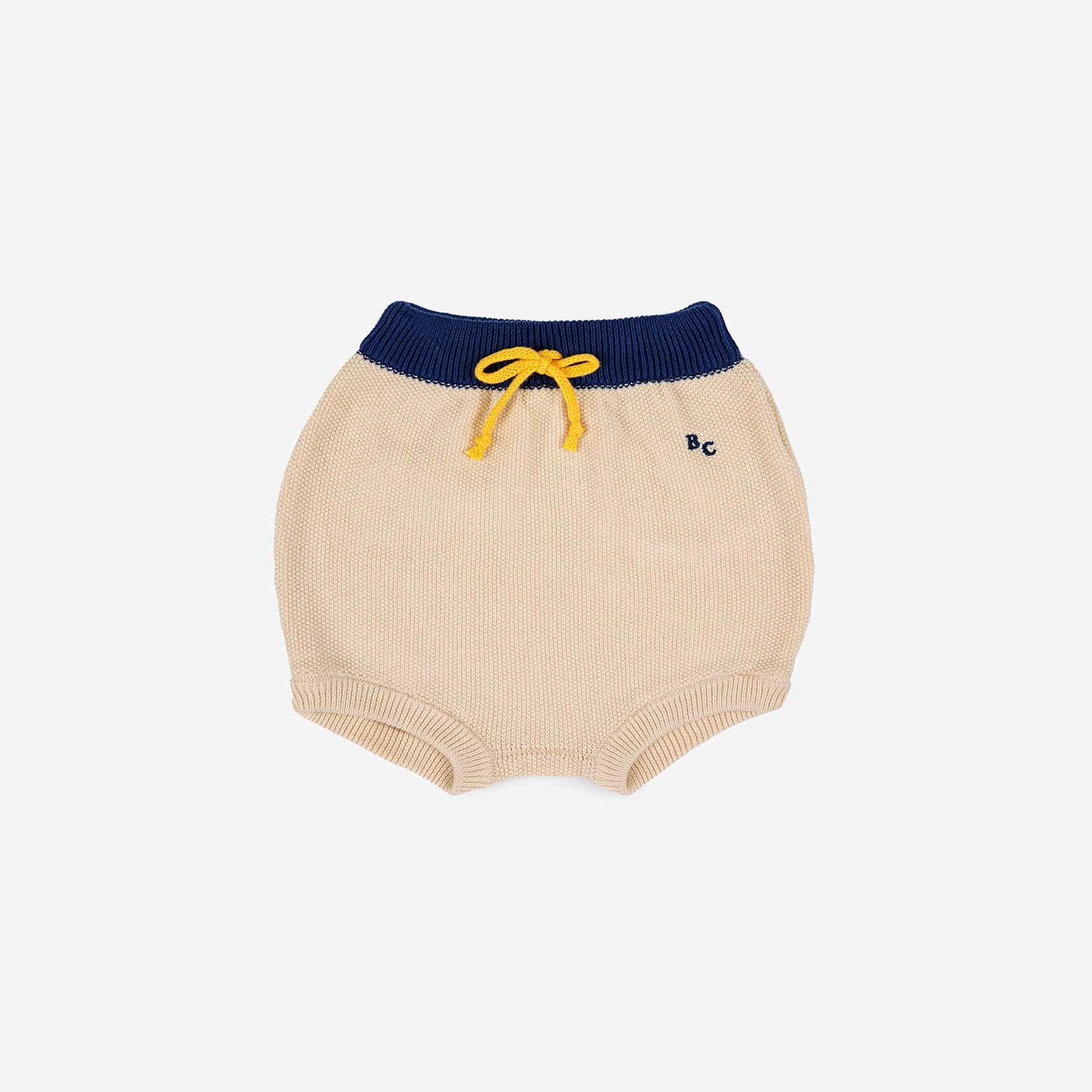 Baby Boys Beige Knit Cotton Shorts