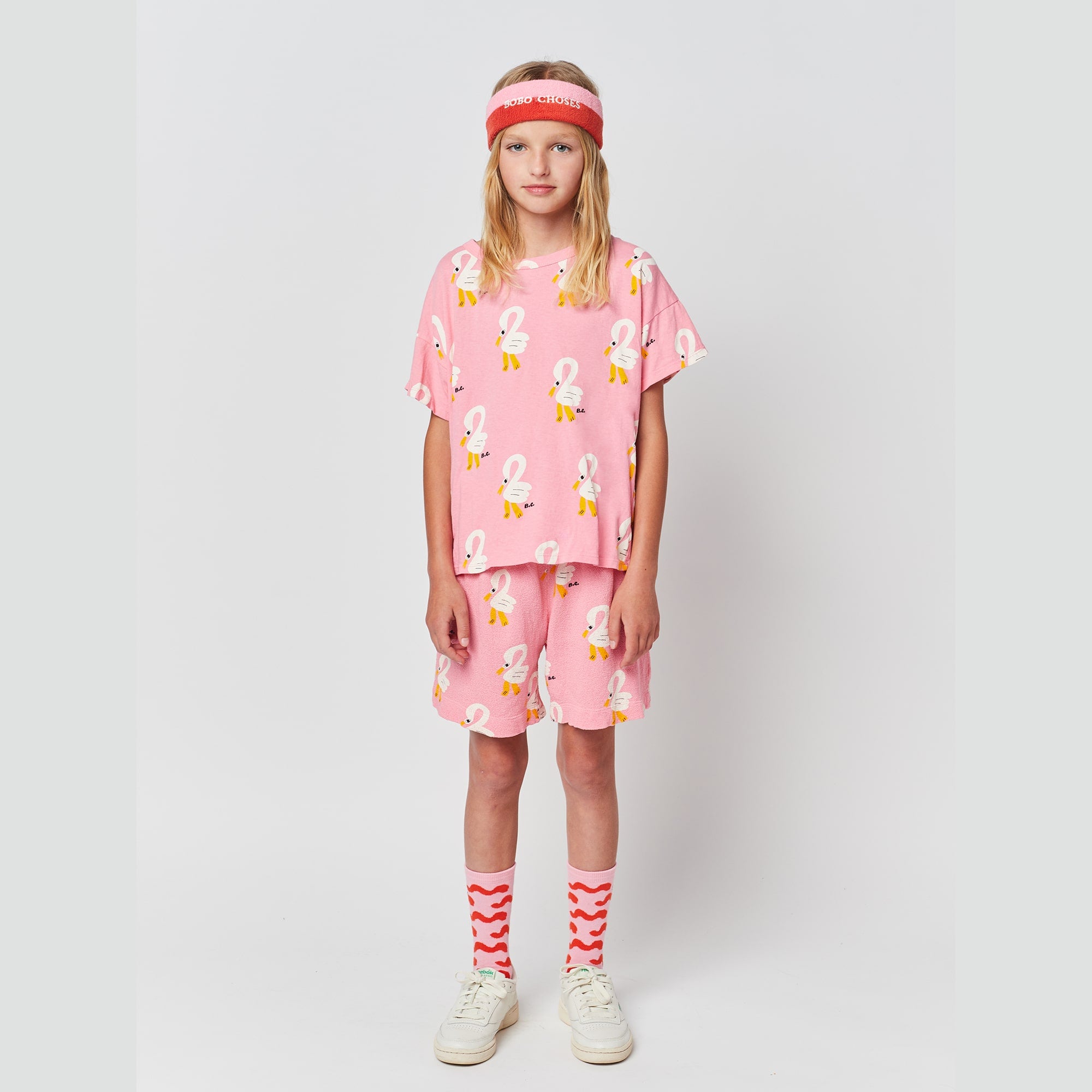 Girls Pink Printed Cotton T-Shirt