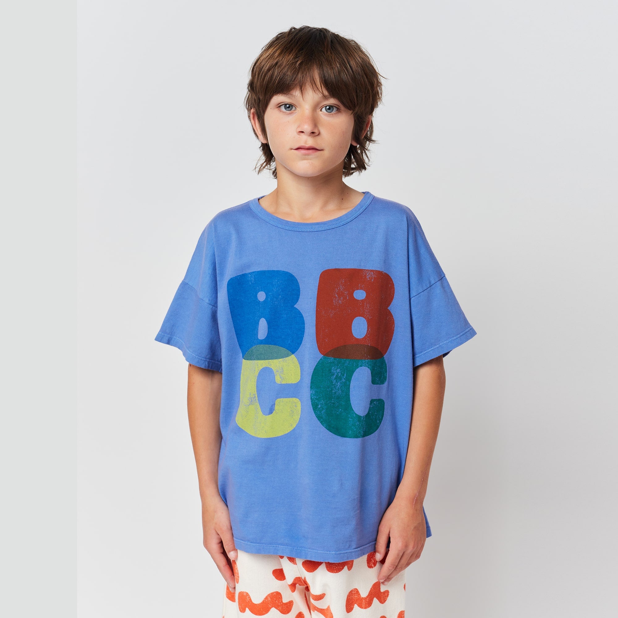 Boys & Girls Blue Logo Cotton T-Shirt