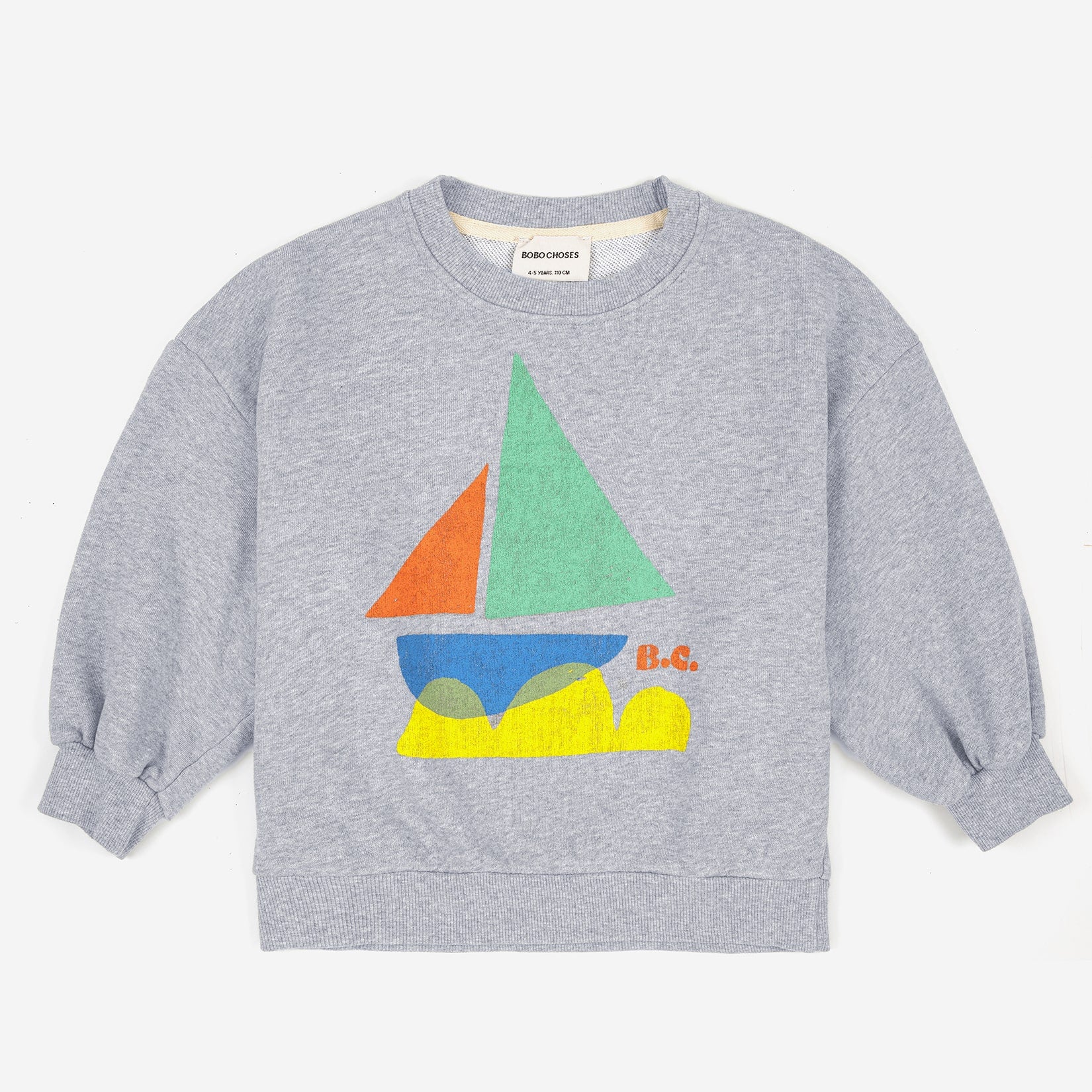 Boys & Girls Light Grey Printed Cotton Sweatshirt