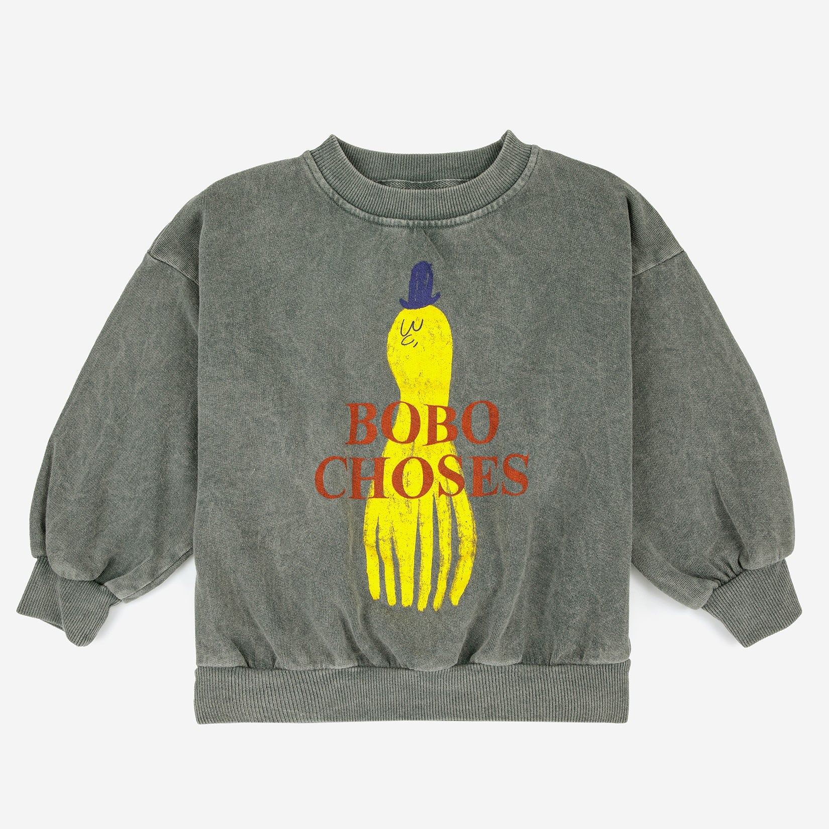 Boys & Girls Grey Printed Cotton Sweatshirt