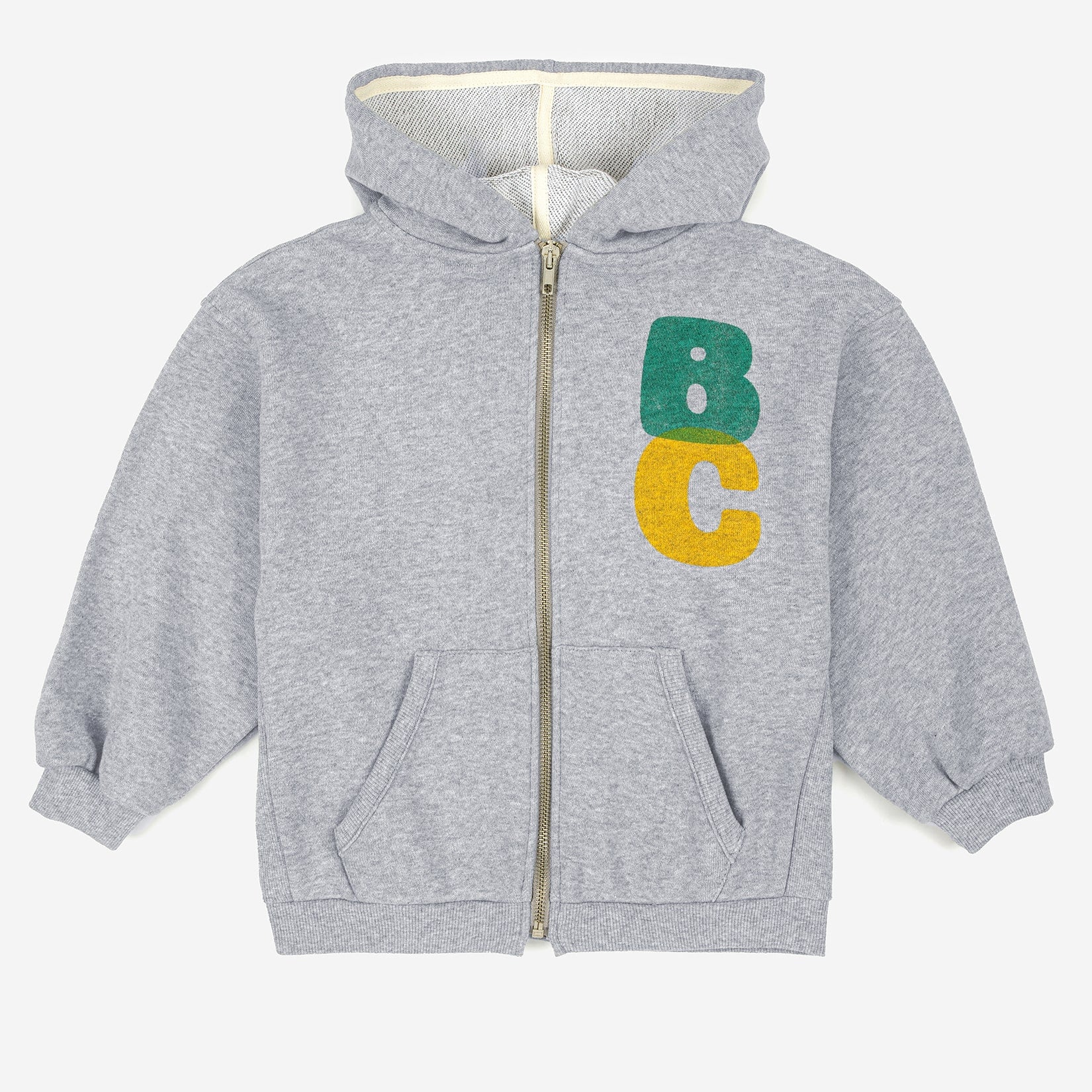 Boys & Girls Light Grey Logo Cotton Zip-Up Top