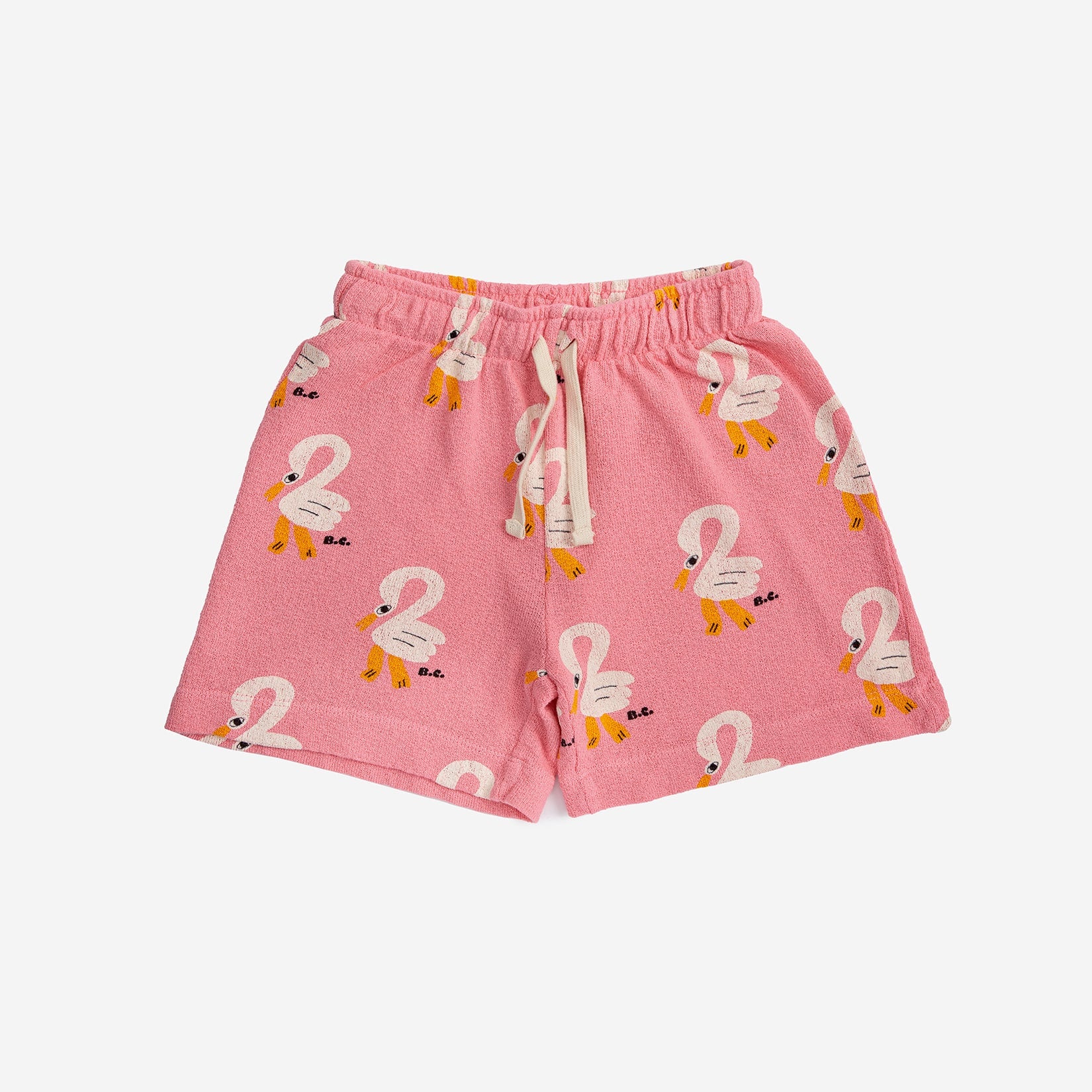 Girls Pink Printed Cotton Shorts