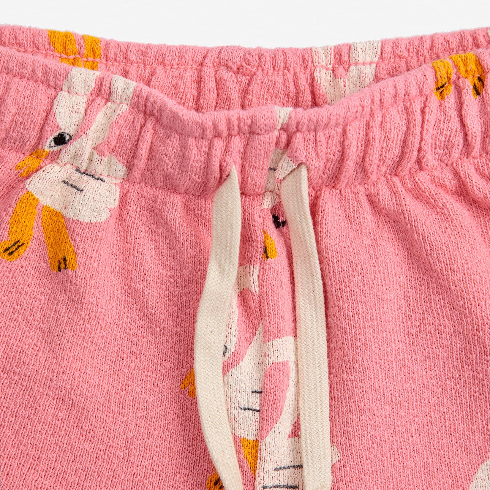 Girls Pink Printed Cotton Shorts