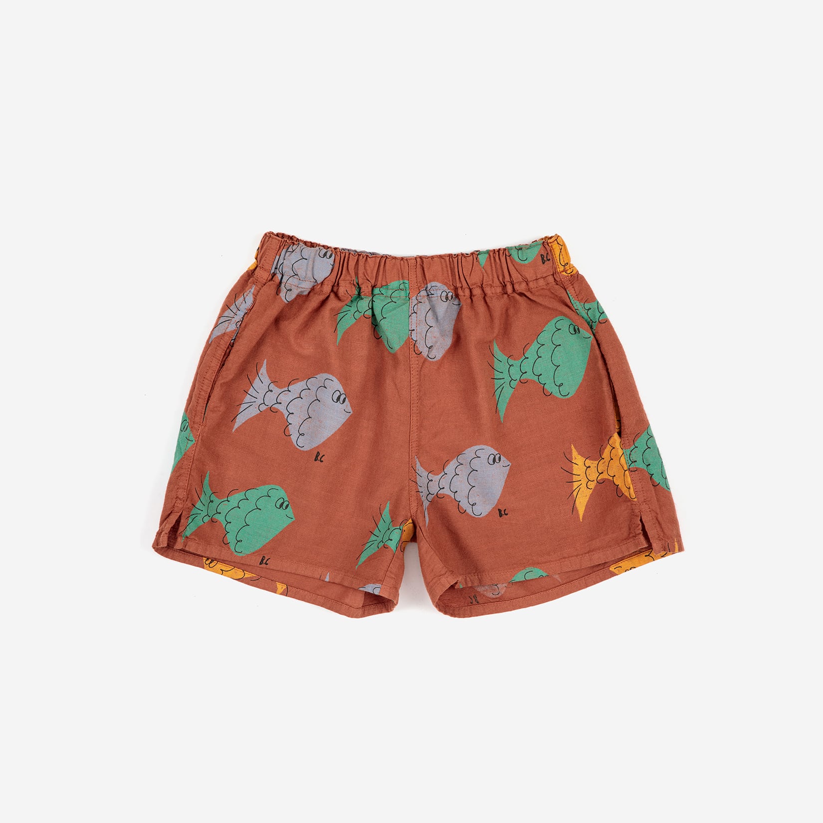Boys & Girls Brown Printed Cotton Shorts