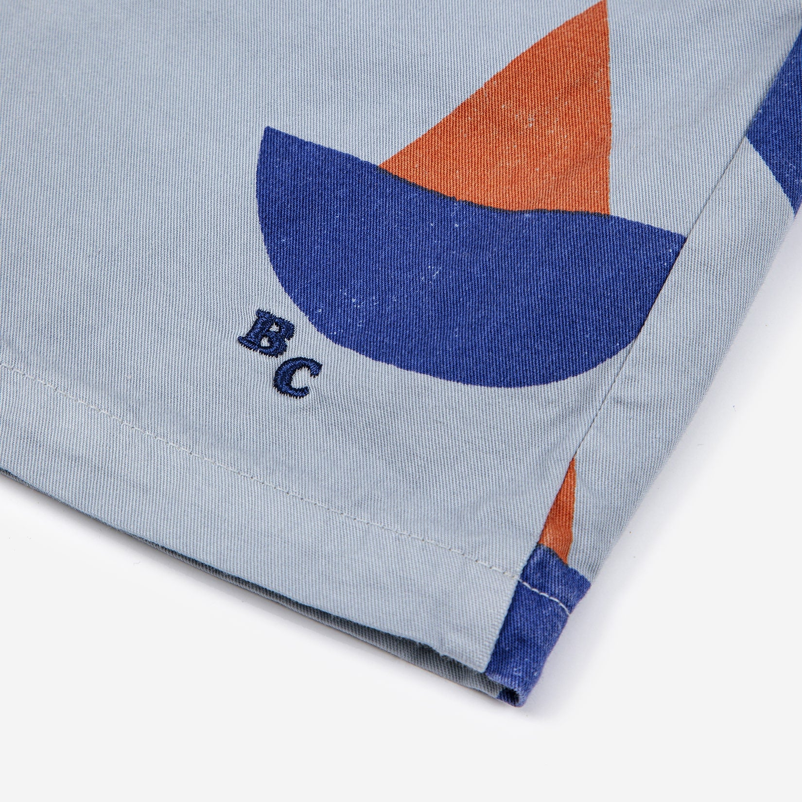 Boys & Girls Light Blue Printed Cotton Shorts