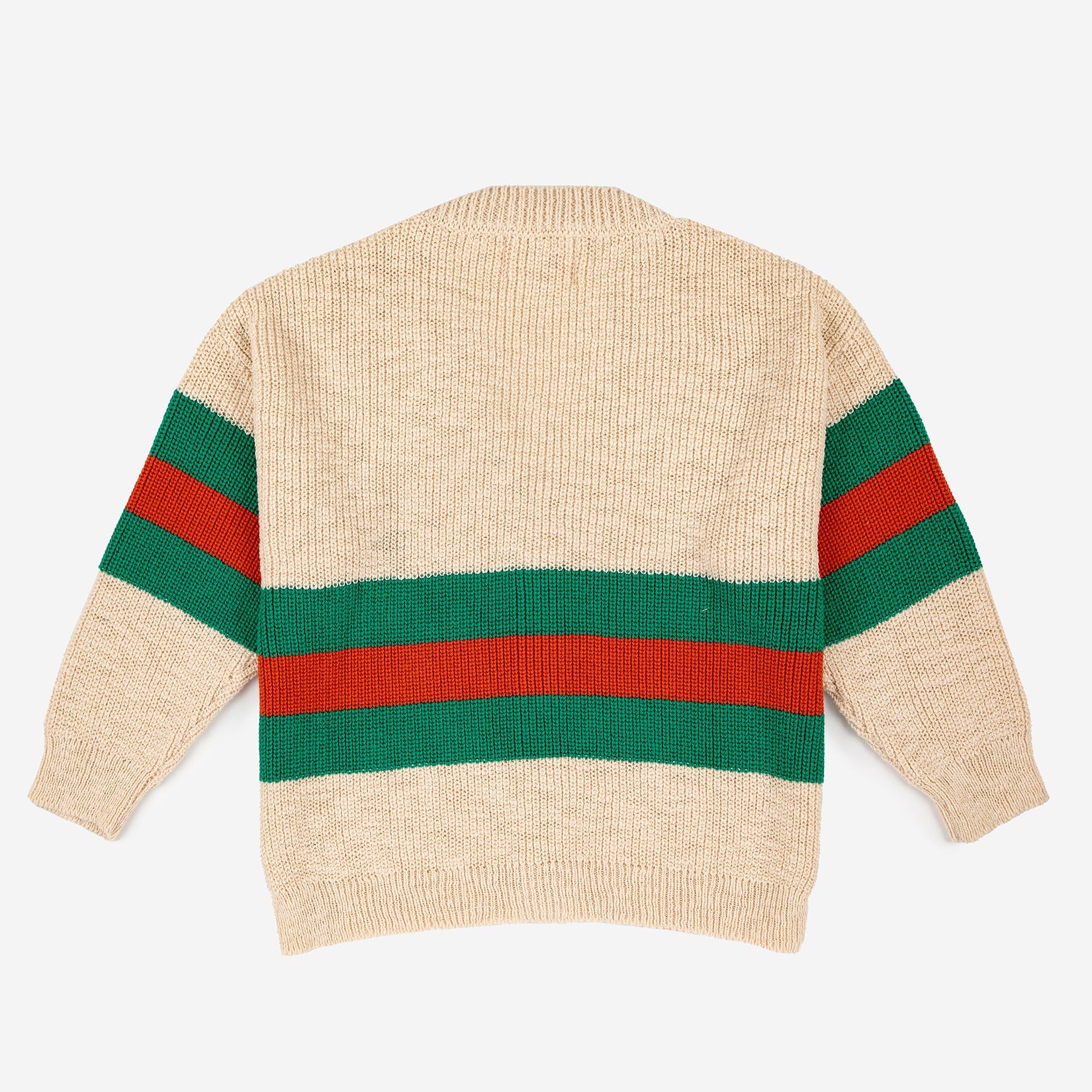 Boys & Girls Beige Stripes Cotton Cardigan