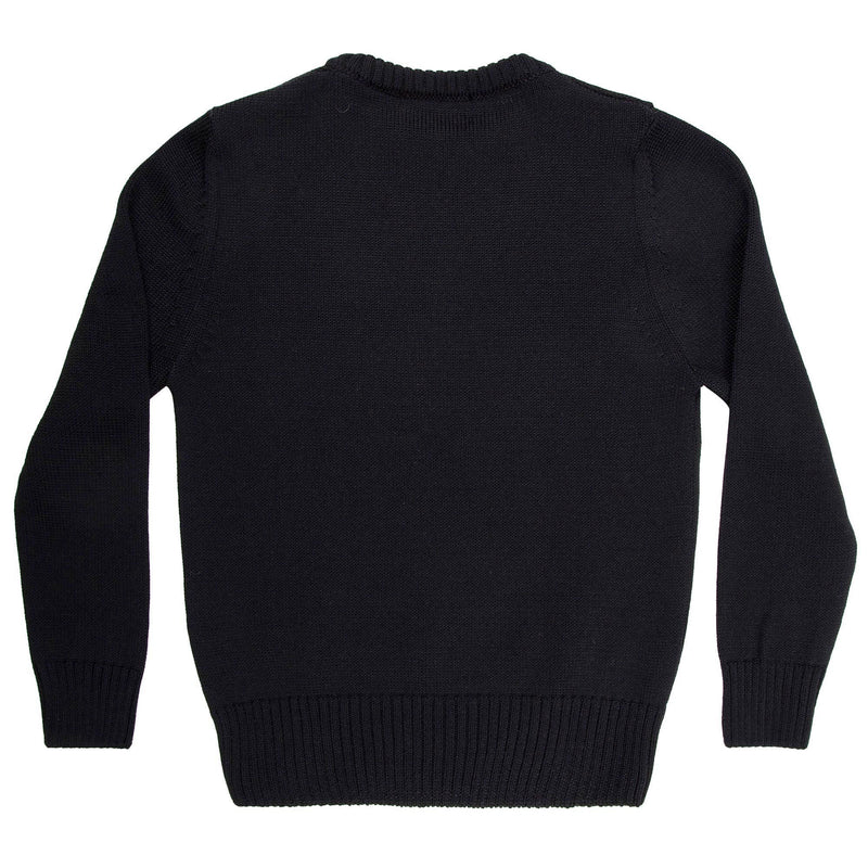 Girls Black Knitted Sweater With White Star Trims - CÉMAROSE | Children's Fashion Store - 3