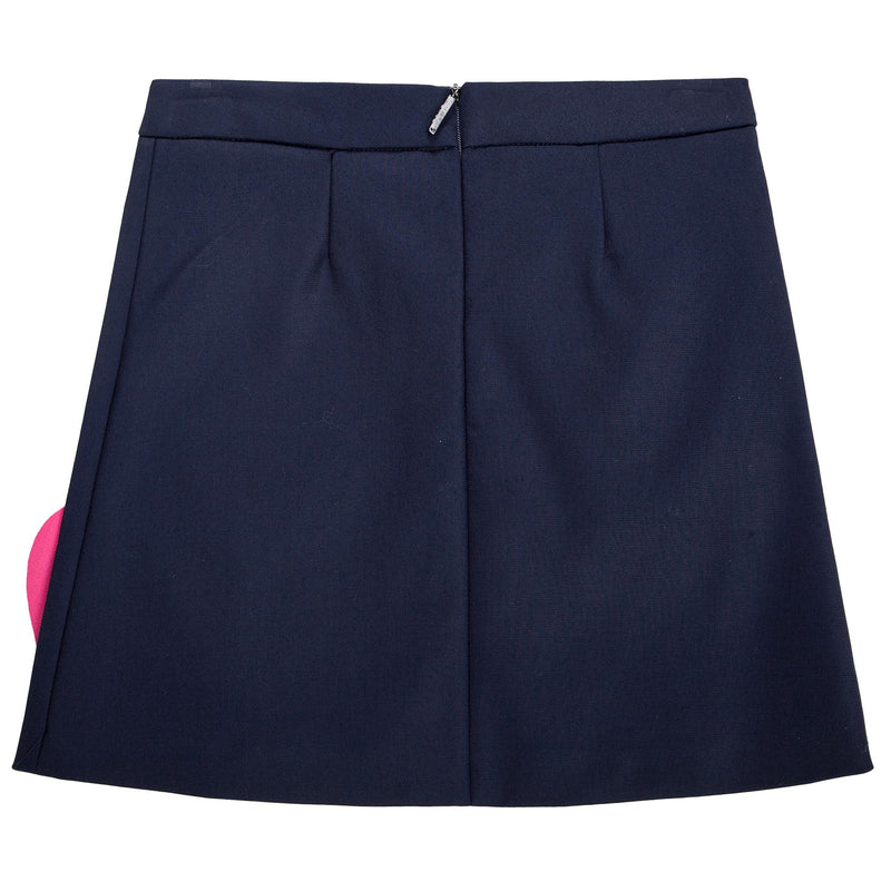 Girls Navy Blue Cotton Patch Trims Skirt - CÉMAROSE | Children's Fashion Store - 2
