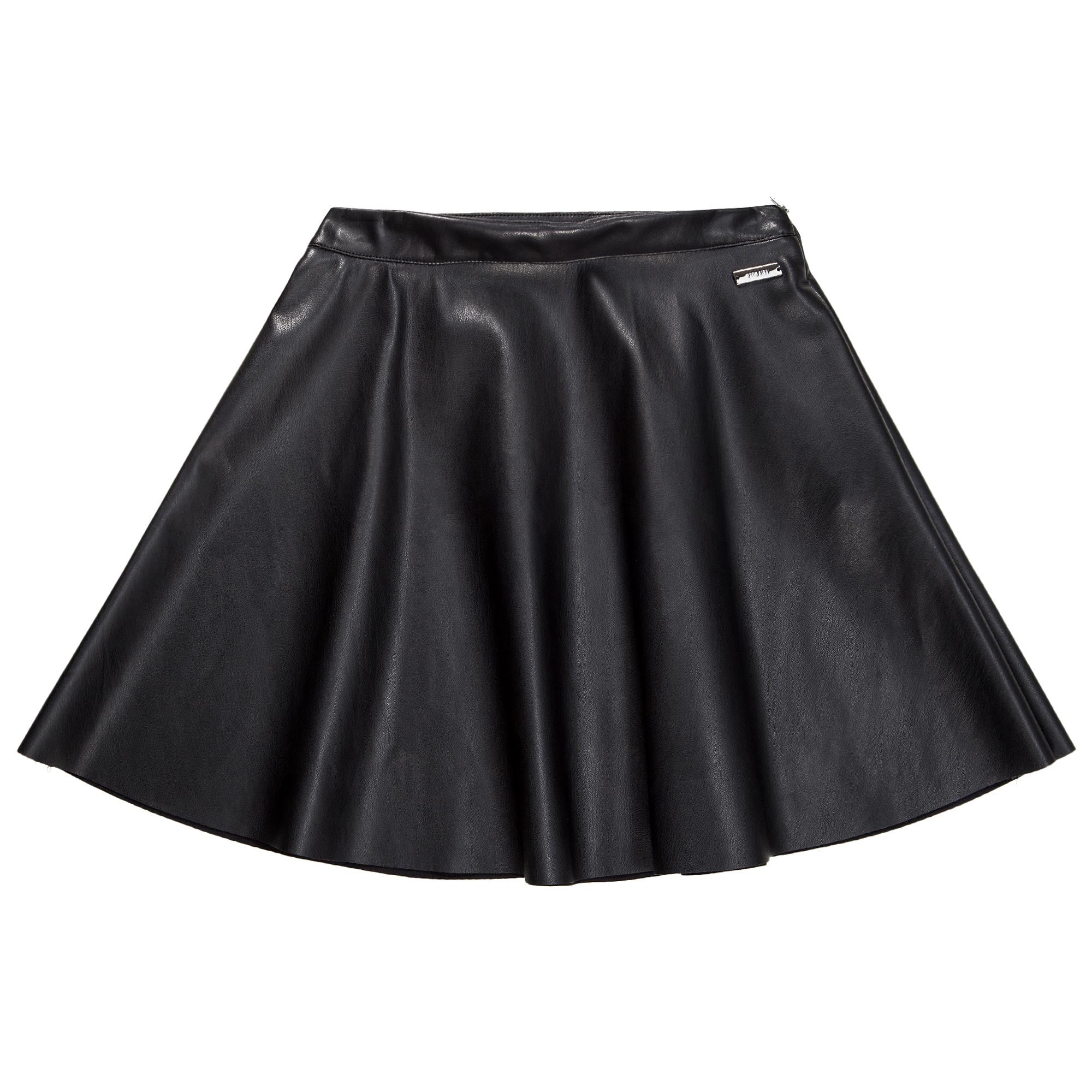 Girls Black Eco-Leather Skirt - CÉMAROSE | Children's Fashion Store - 1