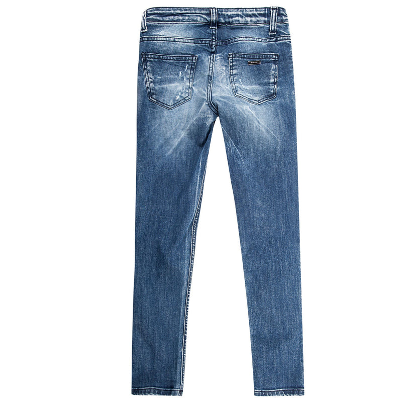 Girls Blue Denim Cotton Jeans - CÉMAROSE | Children's Fashion Store - 2
