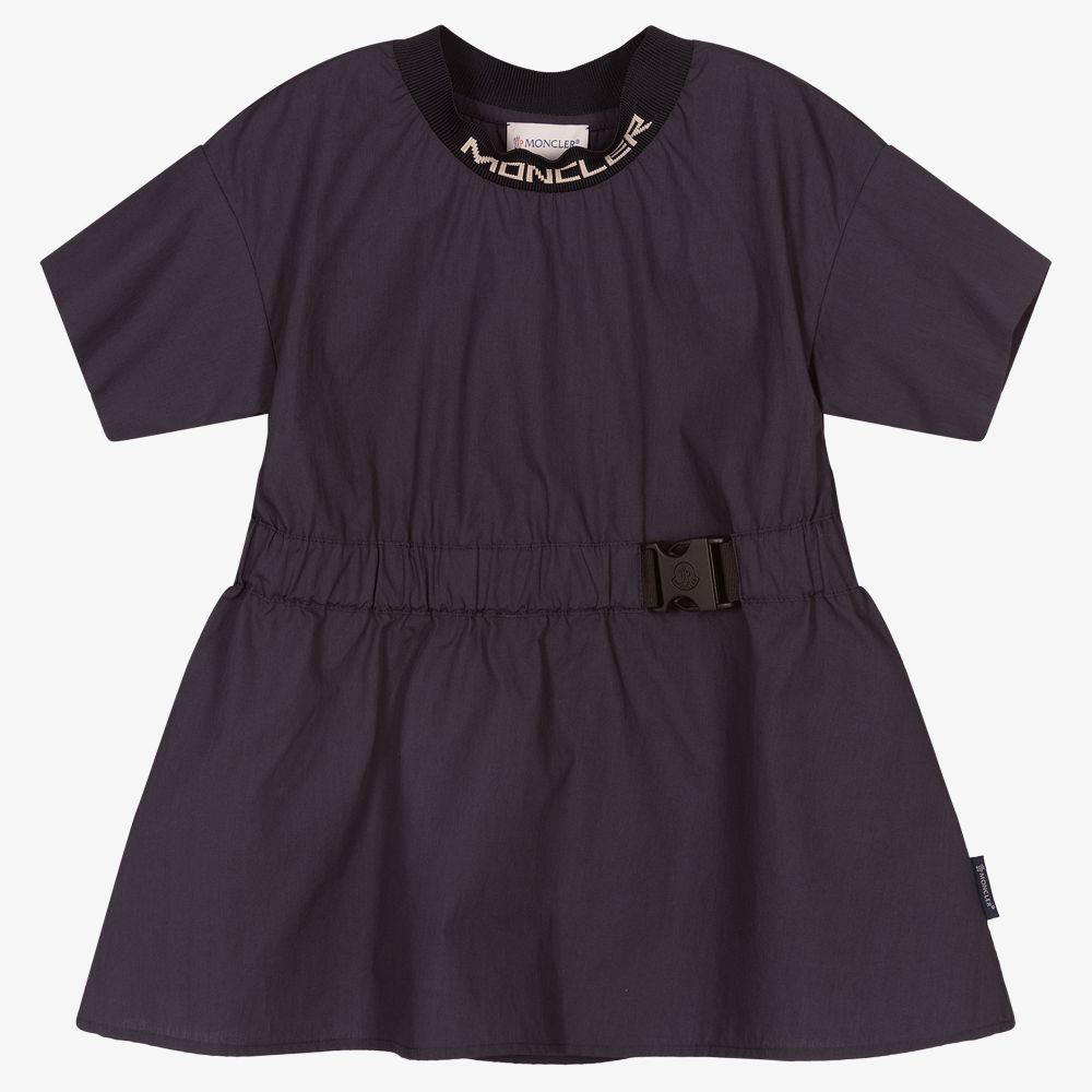 Girls Blue Logo Cotton Dress