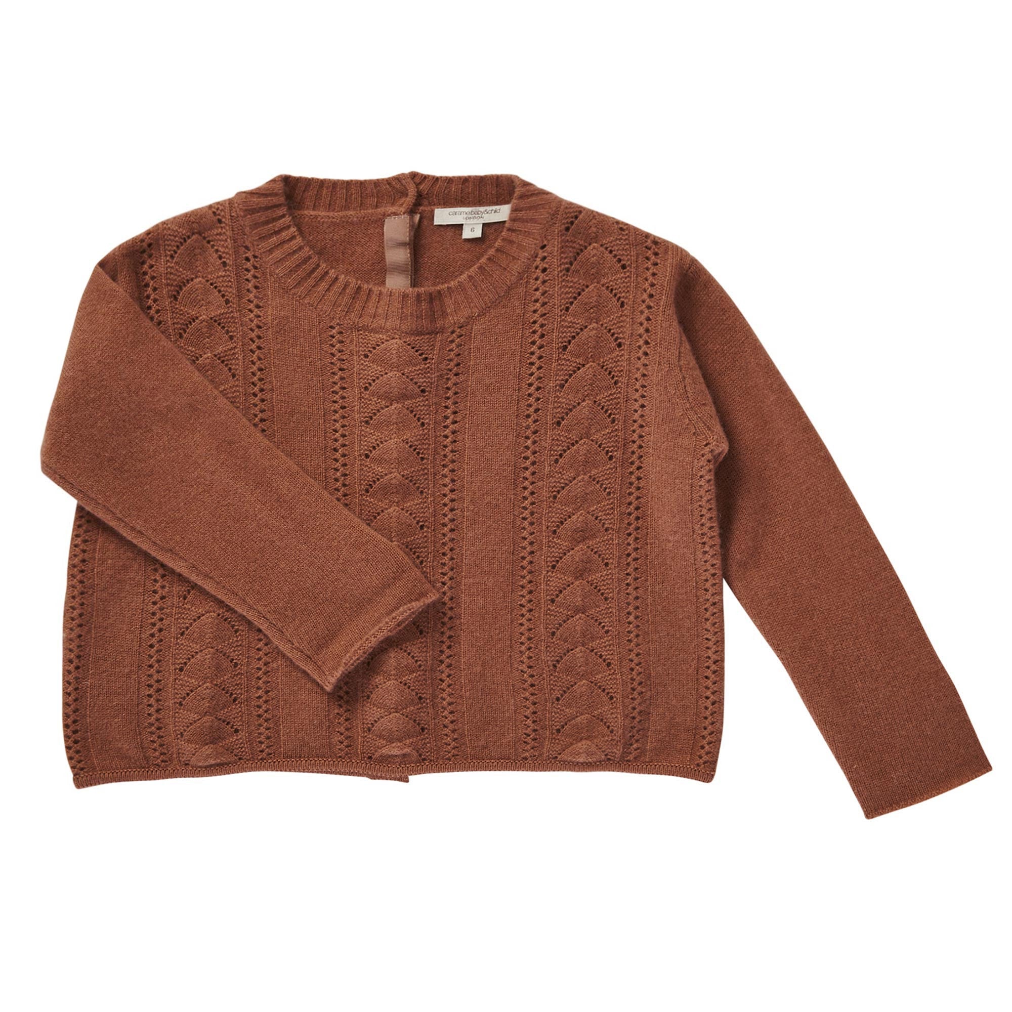 Boys Brown Ribbed Knitted Sweater - CÉMAROSE | Children's Fashion Store - 1